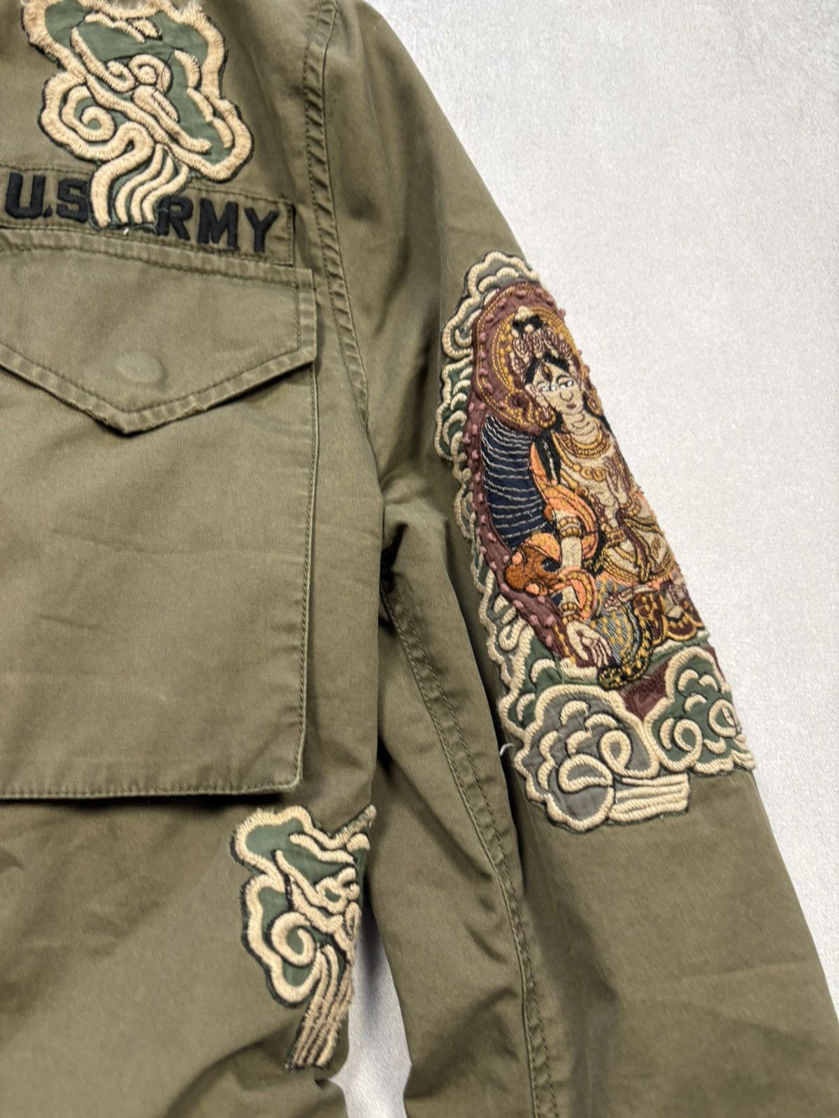 Vintage Vintage Royal Buddha Military Embroidered Jacket U.S Army Size US S / EU 44-46 / 1 - 16 Thumbnail