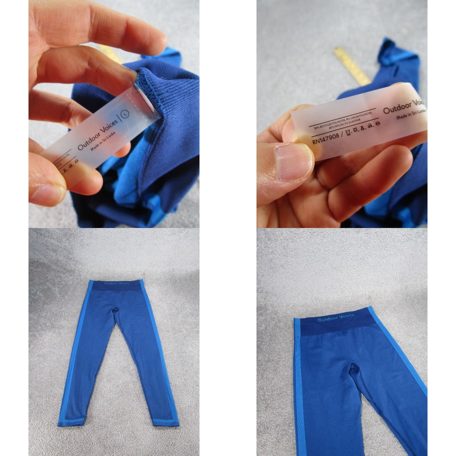 Outdoor Voices Outdoor Voices Womens Leggings Large Blue Compression Workout Size 36" / US 14 / IT 50 - 8 Thumbnail