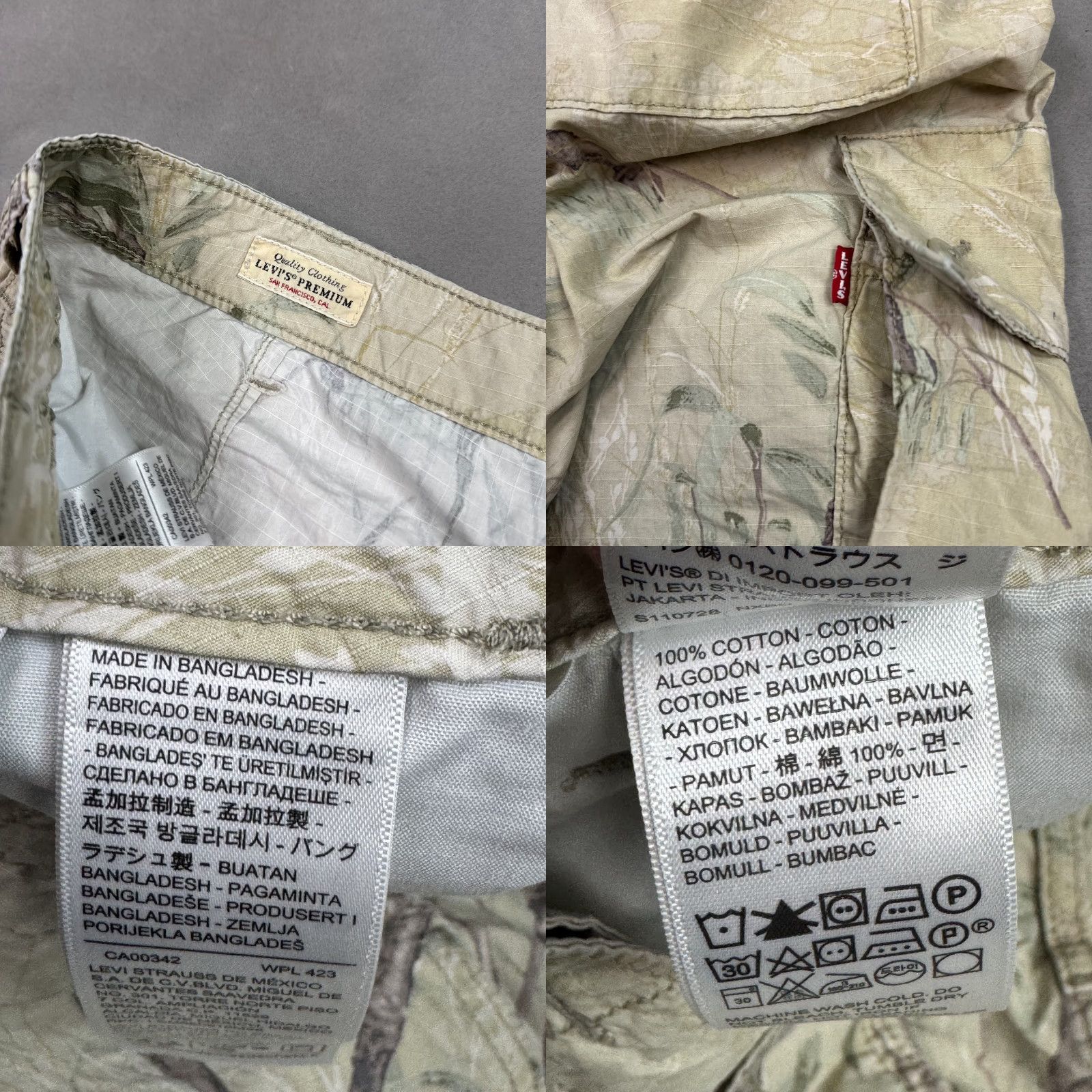 Levi's Levis Pants Mens 32x28 Beige Cargo Parachute Foliage Camo Ripstop Lightweight Size US 32 / EU 48 - 8 Thumbnail