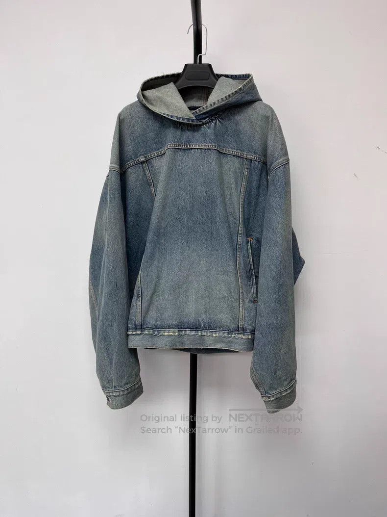 Balenciaga Balenciaga Denim long sleeve hooded pullover jacket Size US M / EU 48-50 / 2 - 1 Thumbnail