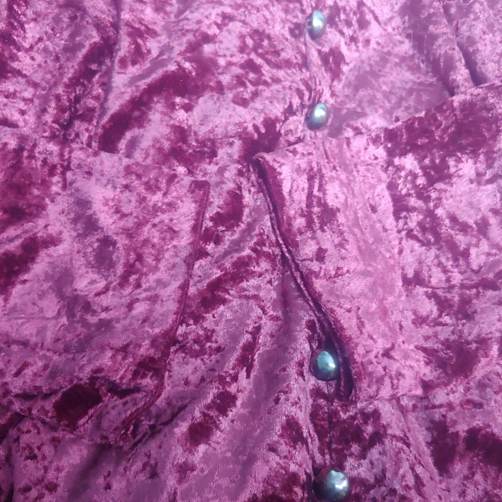 Velour VINTAGE Brett Alixander Dress Maroon Velour Button Up Gothic Renaissance Women Long Sleeve V-Neck Maxi 18 90s Theme Size XXL / US 16-18 / IT 52-54 - 5 Thumbnail