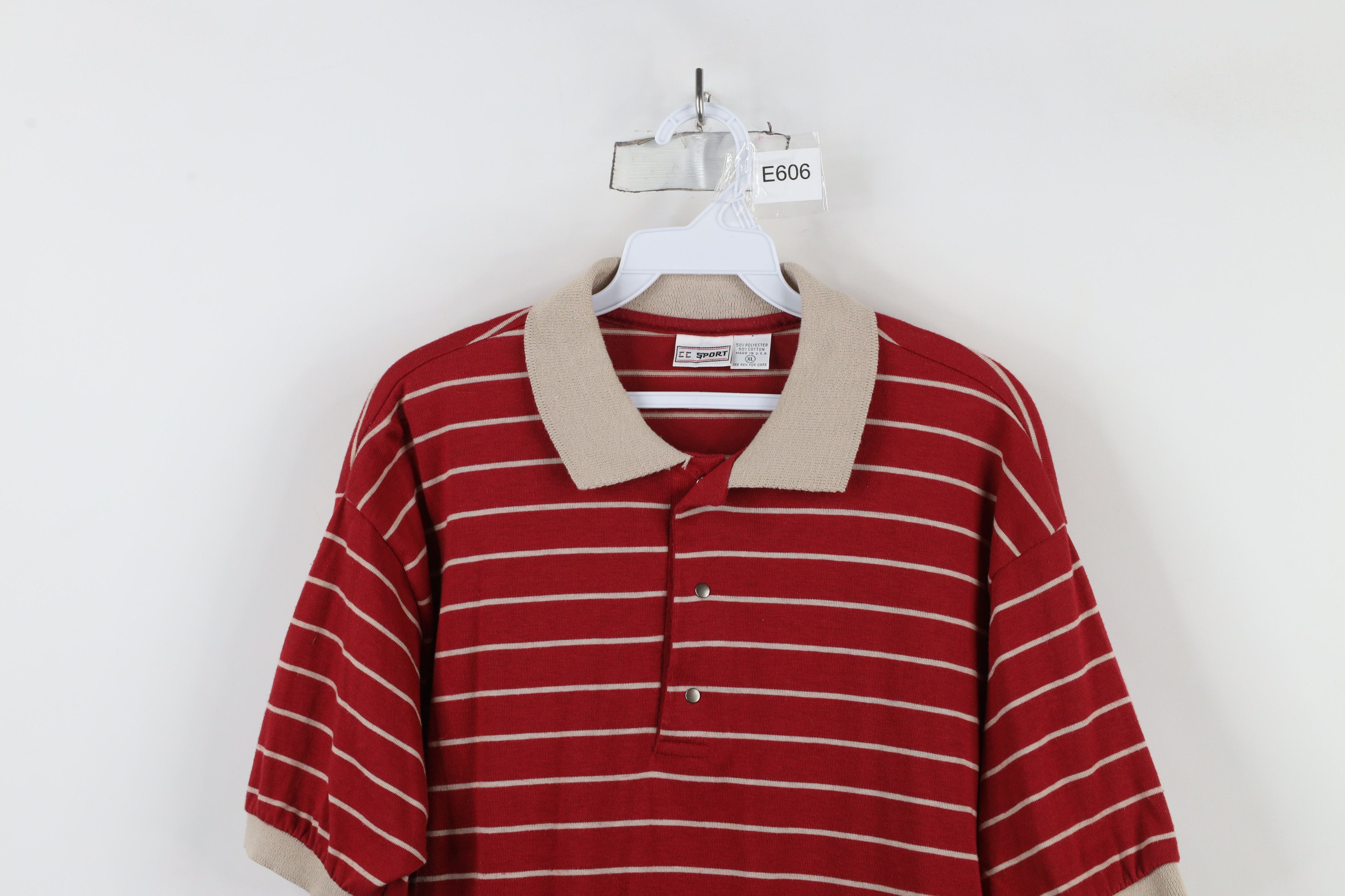 Vintage Vintage 70s 80s Streetwear Knit Collared Polo Shirt Red USA Size US XL / EU 56 / 4 - 2 Thumbnail