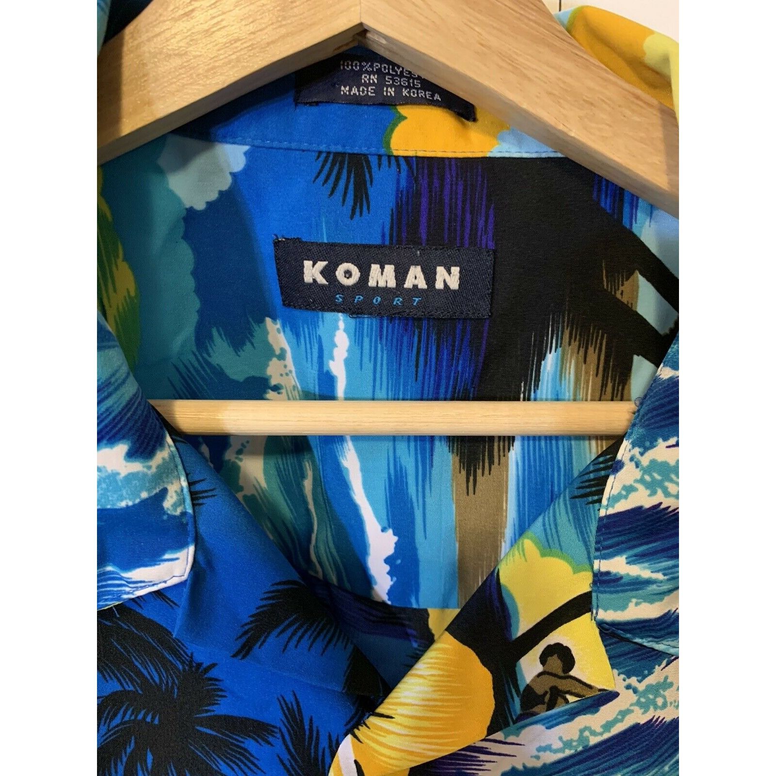 Koman Koman Sport Men’s Sz 2XL Blue Hawaiian Shirt Tropical Hawaii Size US XXL / EU 58 / 5 - 2 Thumbnail