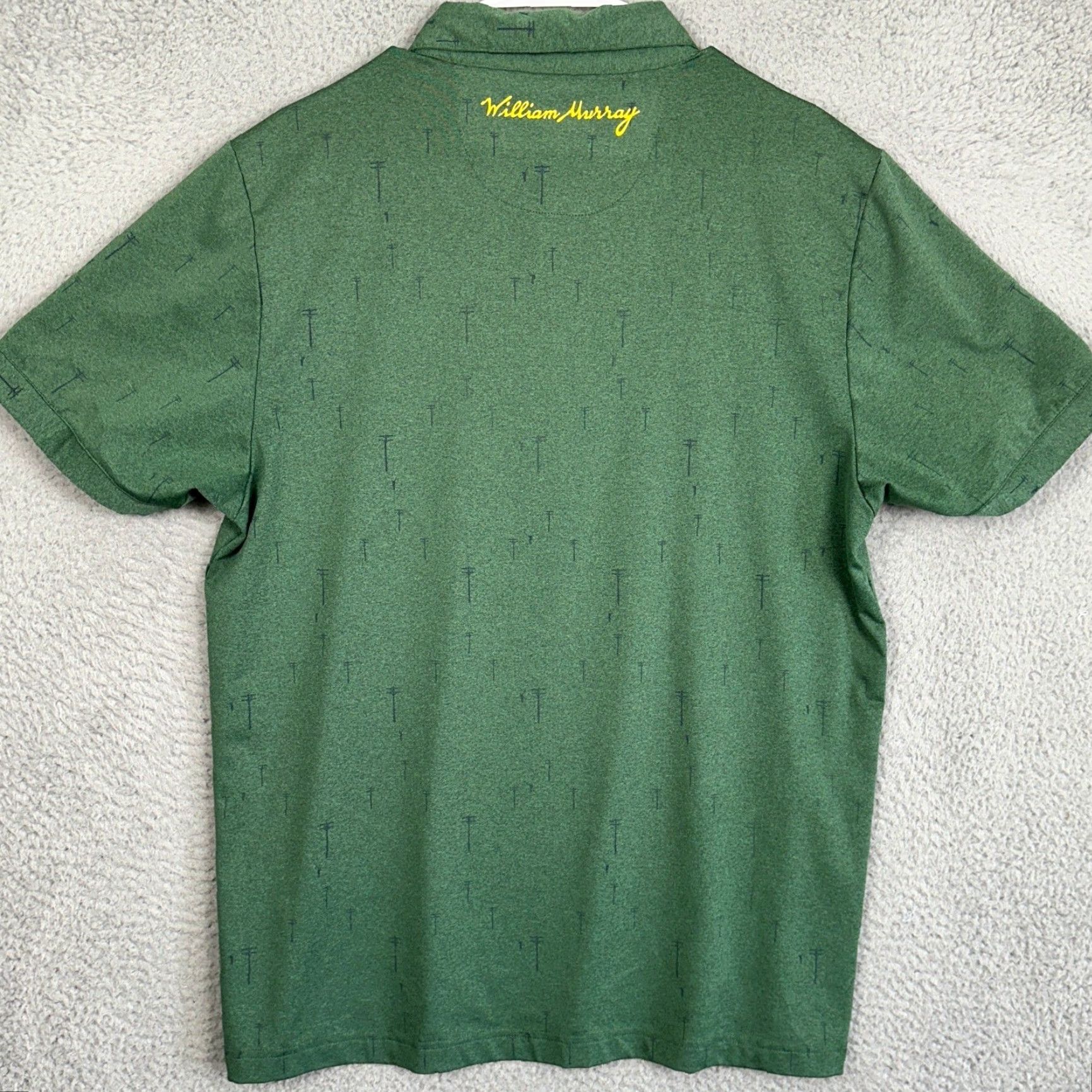 Vintage William Murray Polo Shirt Mens Large Green Golf Telephone Poles Print Logo Polo Shirt Mens Green Golf Polo Shirt Size US L / EU 52-54 / 3 - 3 Thumbnail
