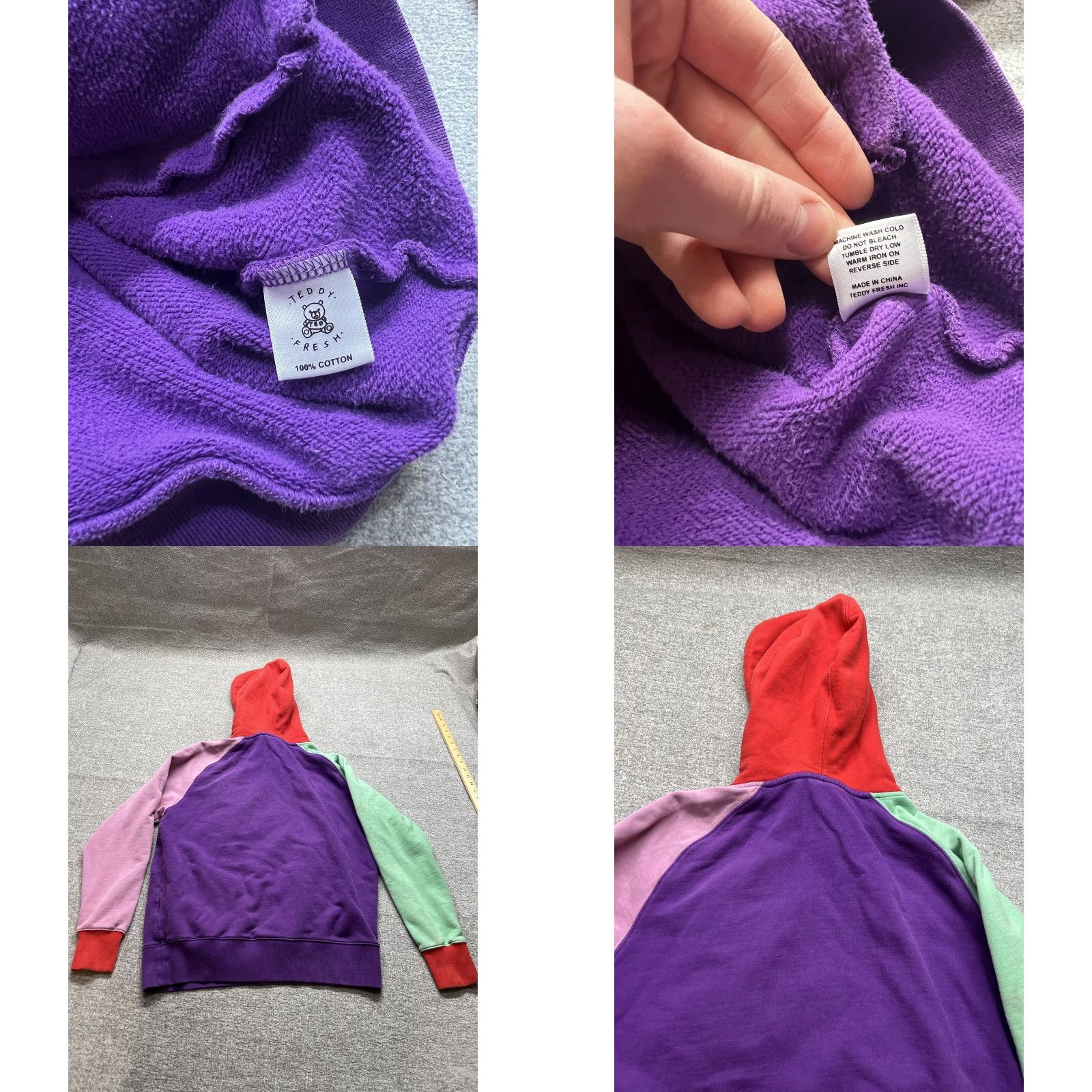 Teddy Fresh Teddy Fresh TED Color-block Multicolor Pastel Pullover Sweatshirt Hoodie Size Large Mens Size US S / EU 44-46 / 1 - 8 Thumbnail