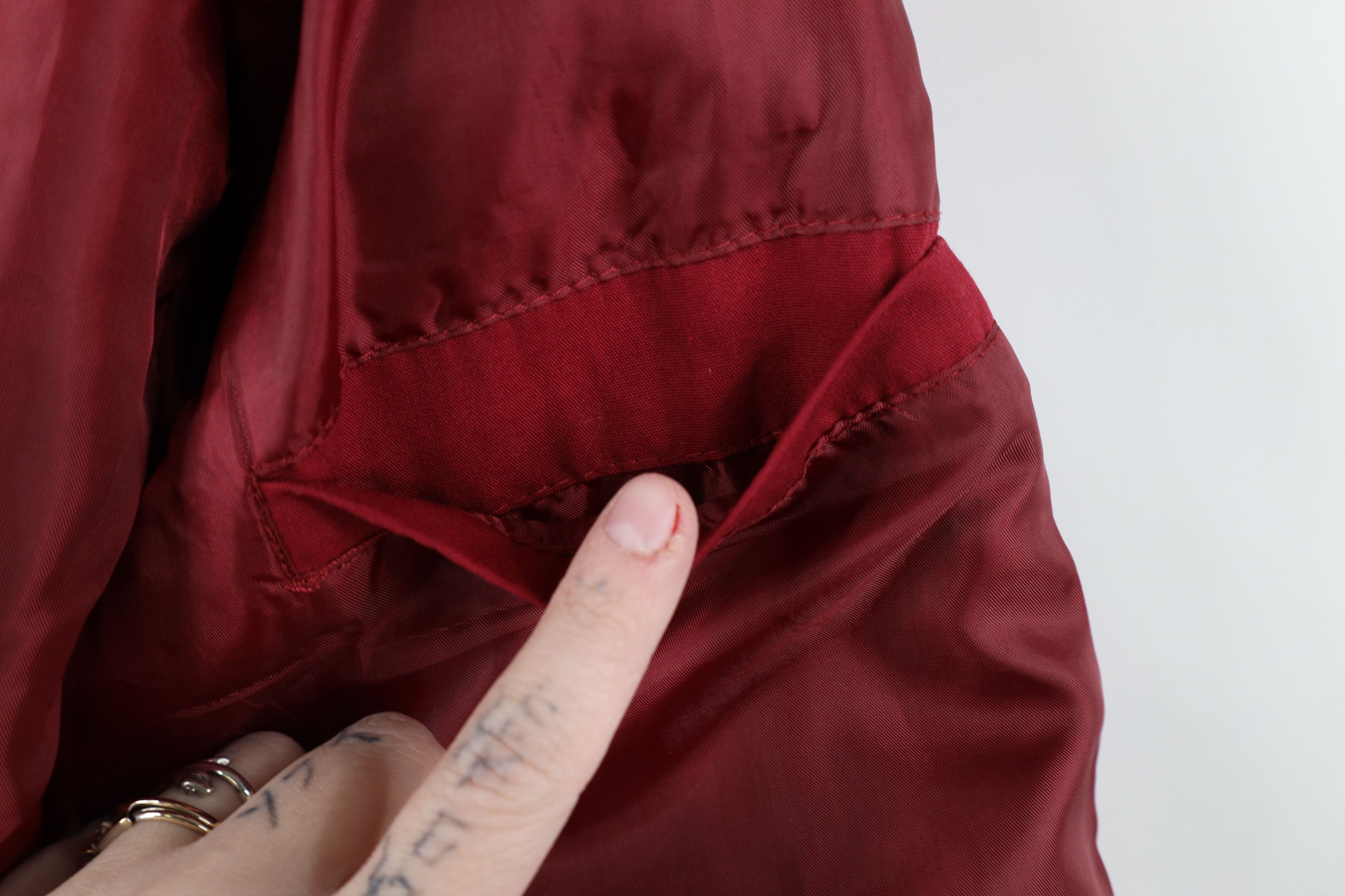 Vintage Vintage 90s Streetwear Blank Full Zip Bomber Jacket Red Size US M / EU 48-50 / 2 - 11 Thumbnail