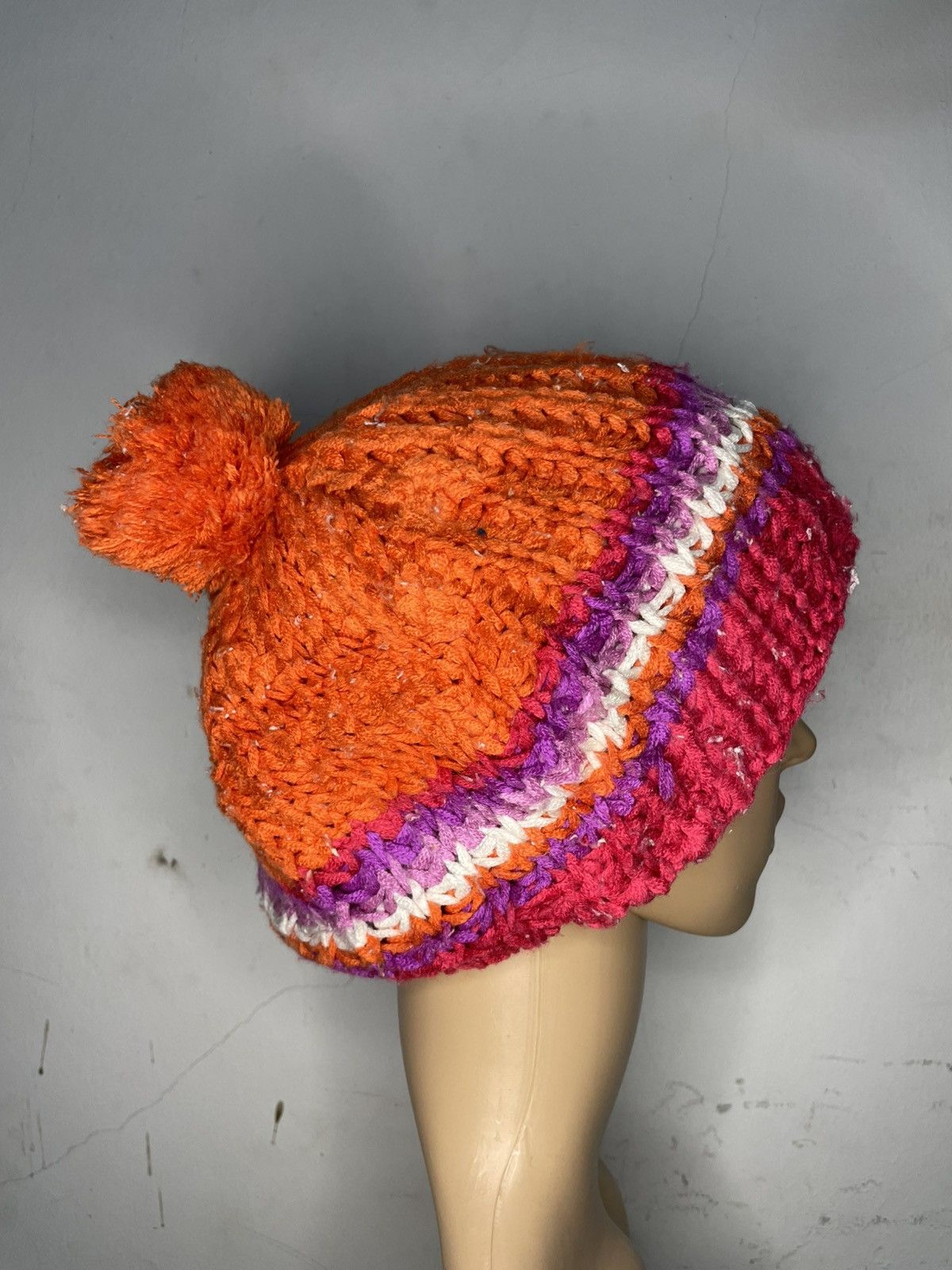 Human Made × Outdoor Research Hat-handmade crochet puff stitch beanie hat autumnal colours Size ONE SIZE - 3 Thumbnail