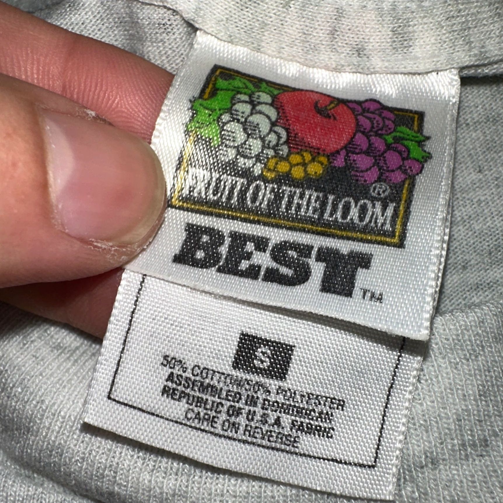 Fruit Of The Loom USAF VTG T Shirt Mens Crew Neck Short Sleeve Gray 90s Vintage Fruit of the Loom Size S Size US S / EU 44-46 / 1 - 3 Thumbnail