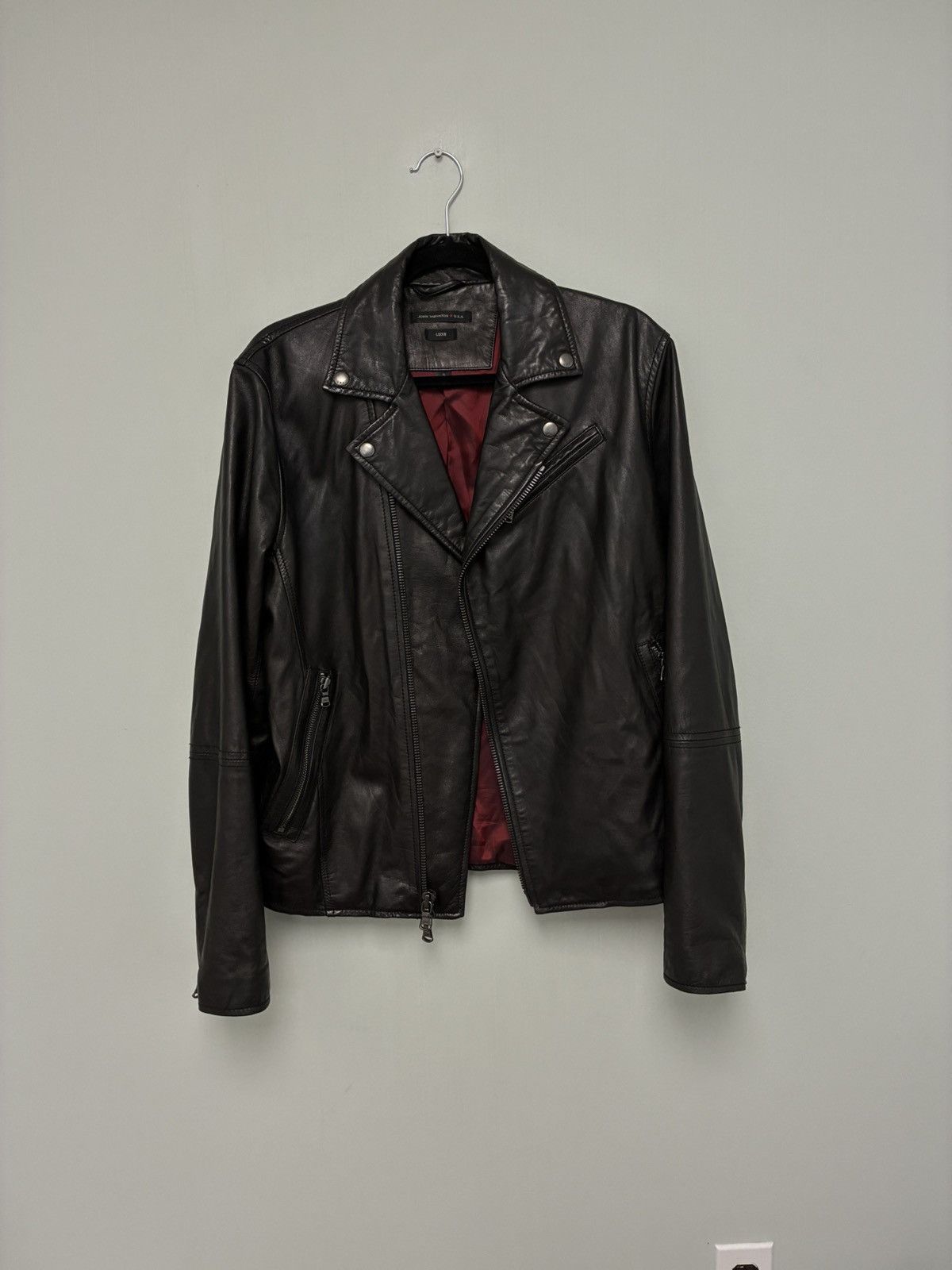 John Varvatos Asymmetrical Leather Biker Jacket. Small Size US S / EU 44-46 / 1 - 9 Thumbnail