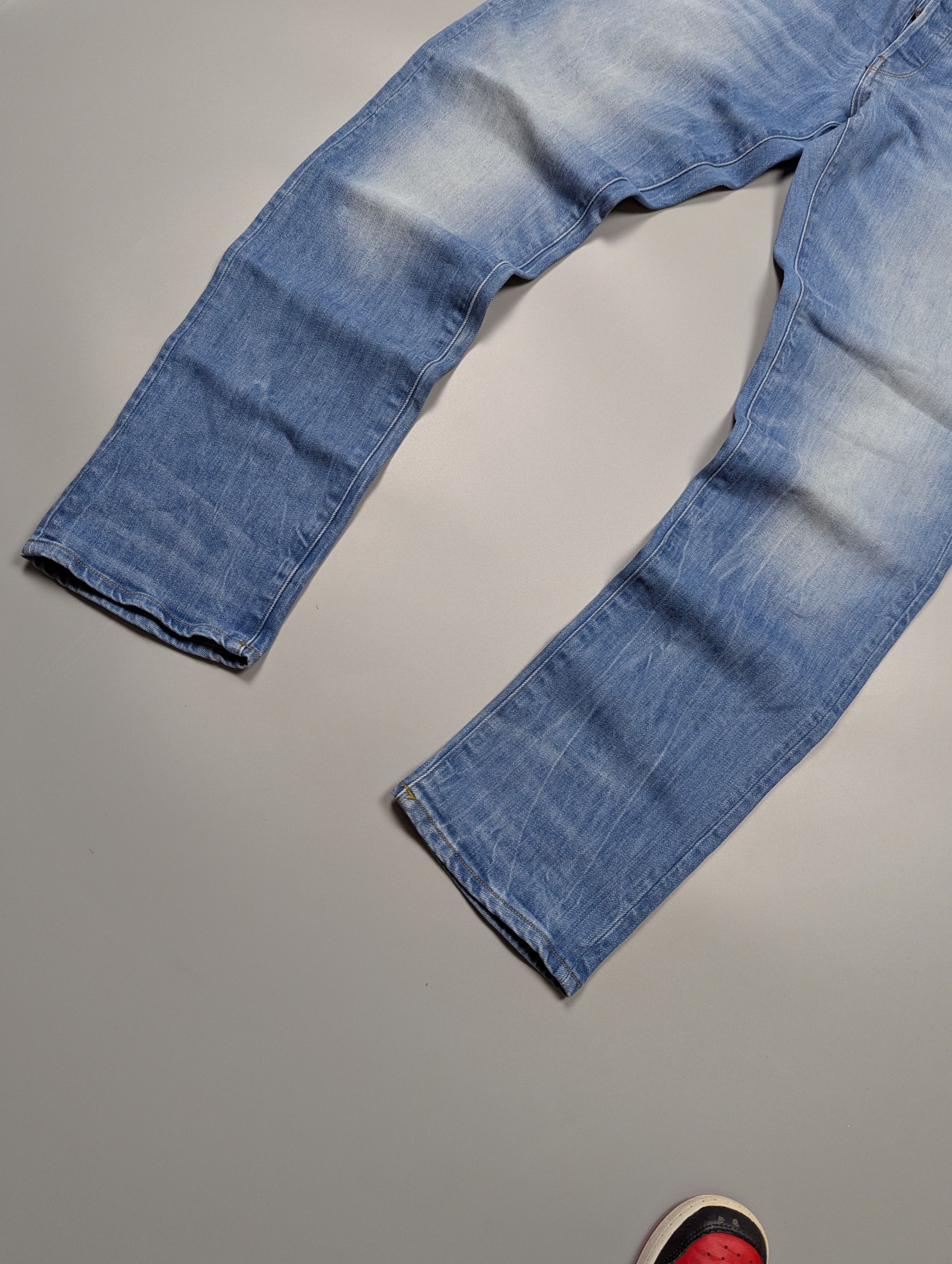 G-Star G - Star RAW Distressed Light Blue Straight Tapered Jeans Size US 33 - 2 Thumbnail