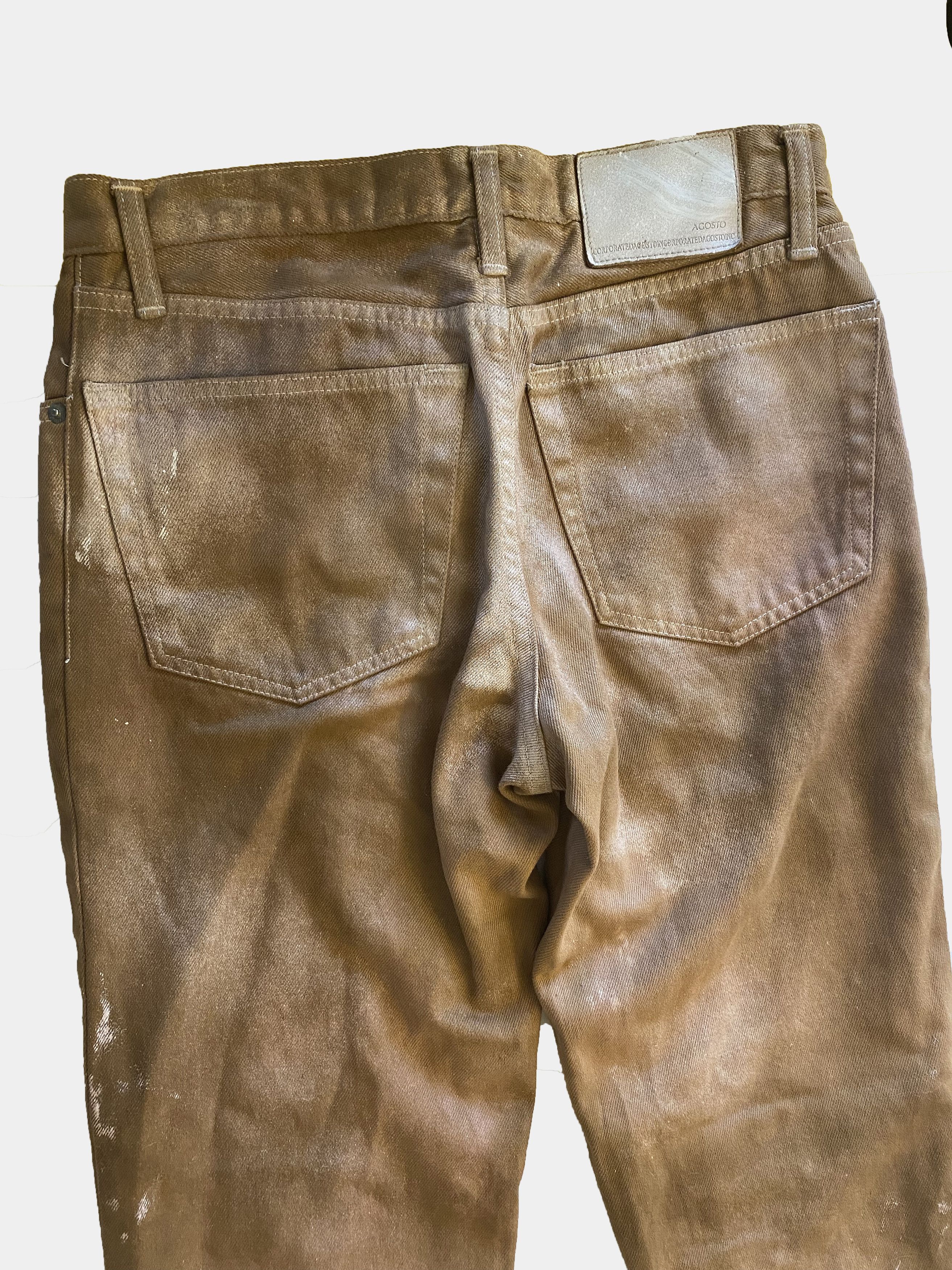 Japanese Brand AGOSTO Golden-Beige Denim Size US 28 / EU 44 - 6 Thumbnail
