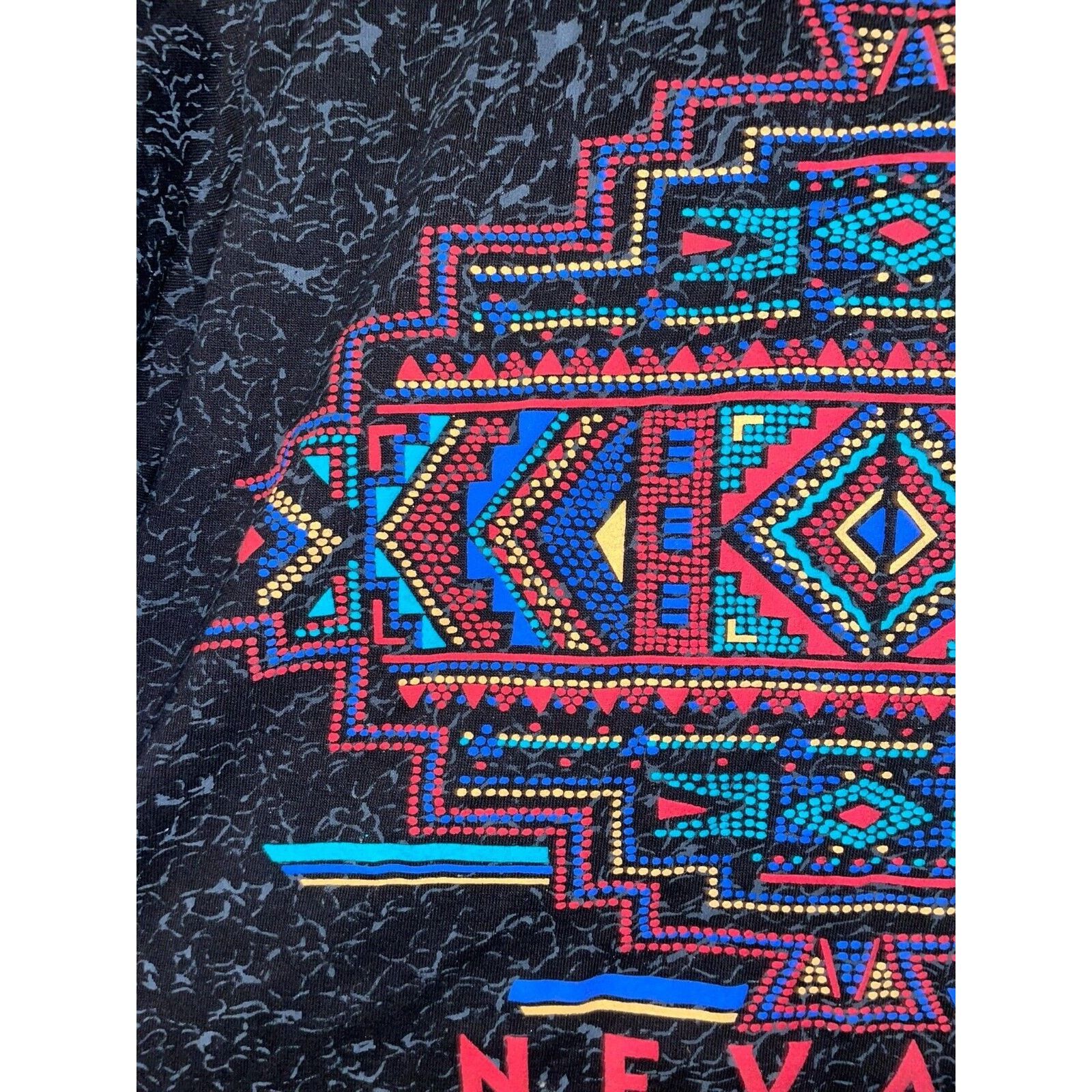 Jerzees Vintage Nevada Shirt Native Tribal Speckled Black Tee Size US M / EU 48-50 / 2 - 3 Thumbnail