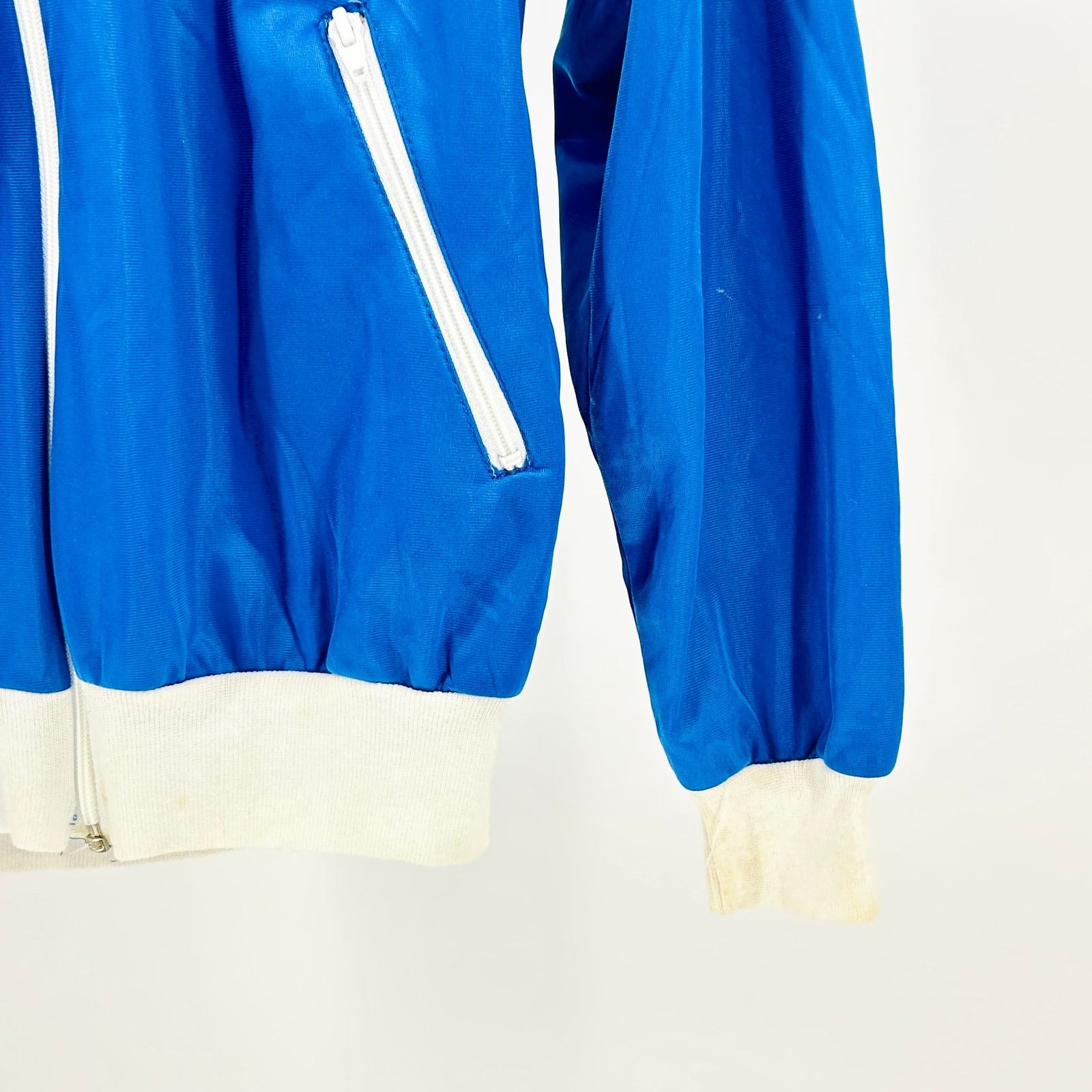 Vintage Vintage 80s Sasson Blue White Raglan Athletic Track Jacket Size M / US 6-8 / IT 42-44 - 3 Thumbnail