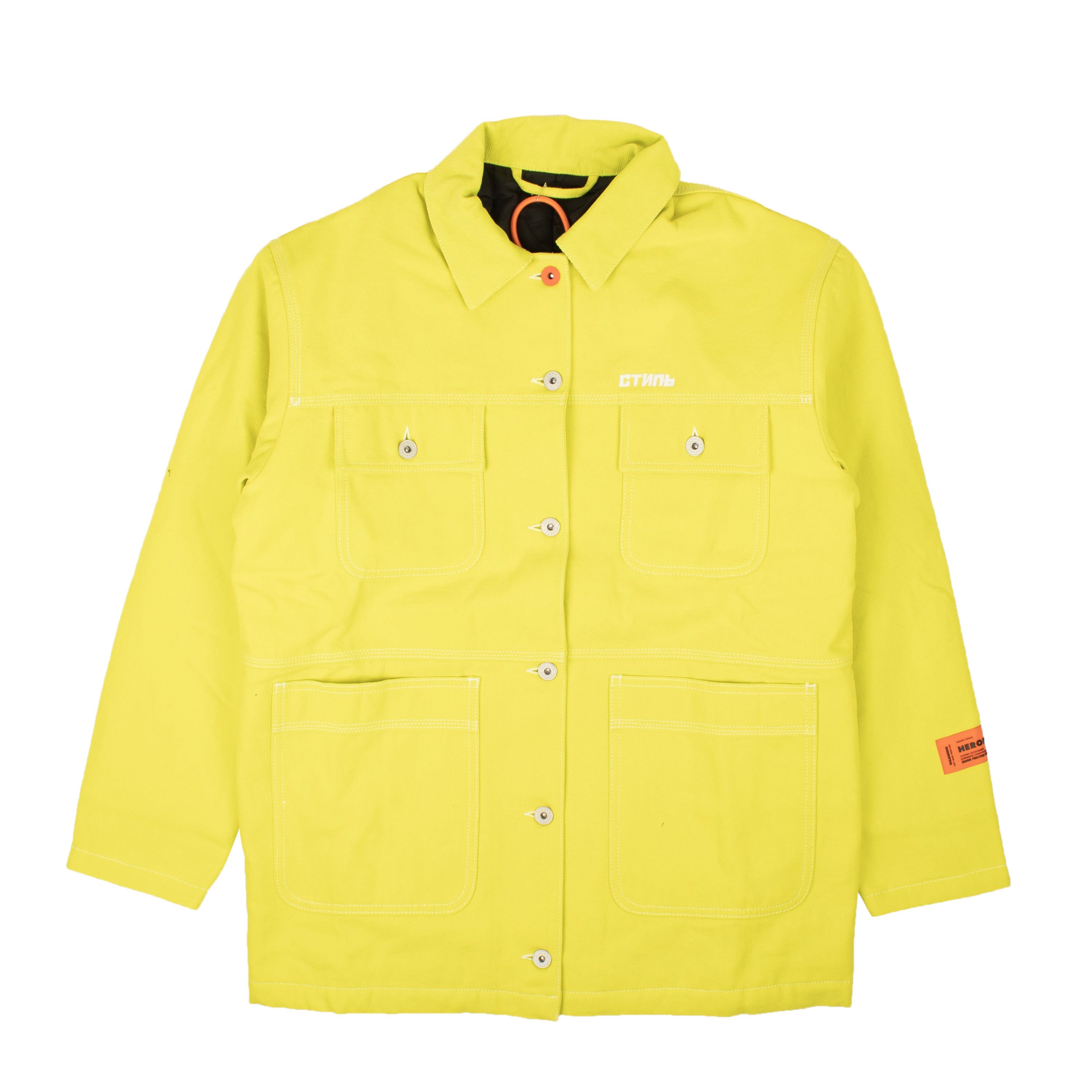 image of Heron Preston Yellow Canavs Worker Logo Jacket Size Xs, Women's