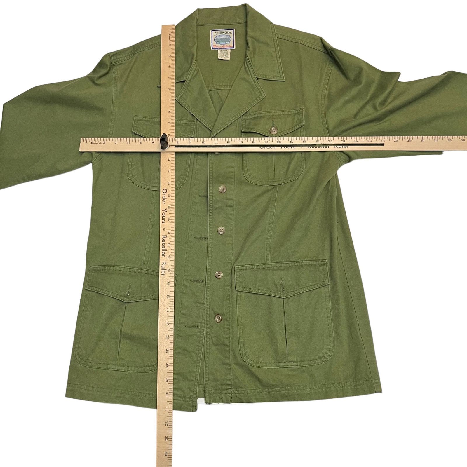 St. Johns Bay Jacket With Belt Long Sleeve Button Down Army Green Jacket Size M / US 6-8 / IT 42-44 - 13 Thumbnail