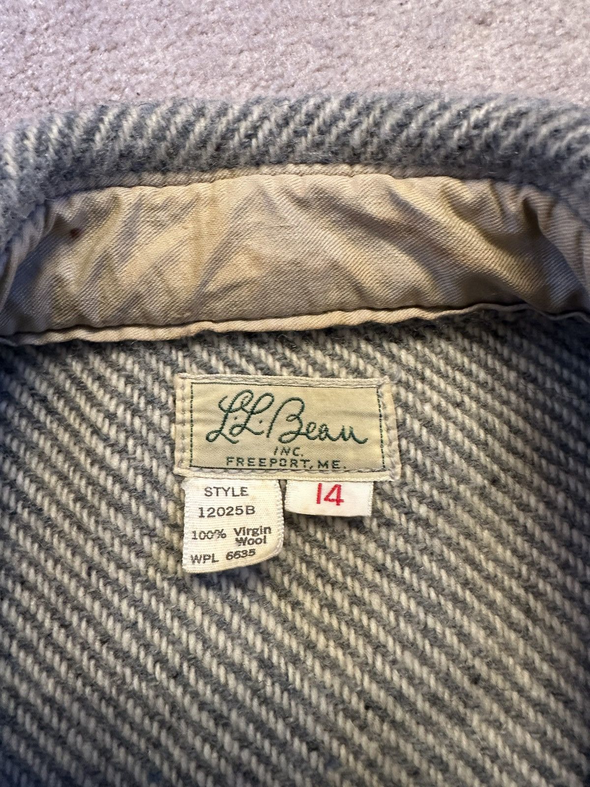 L.L. Bean Vintage 1970s L.L. Bean Virgin Wool Herringbone Shirt Jacket Size US M / EU 48-50 / 2 - 6 Thumbnail