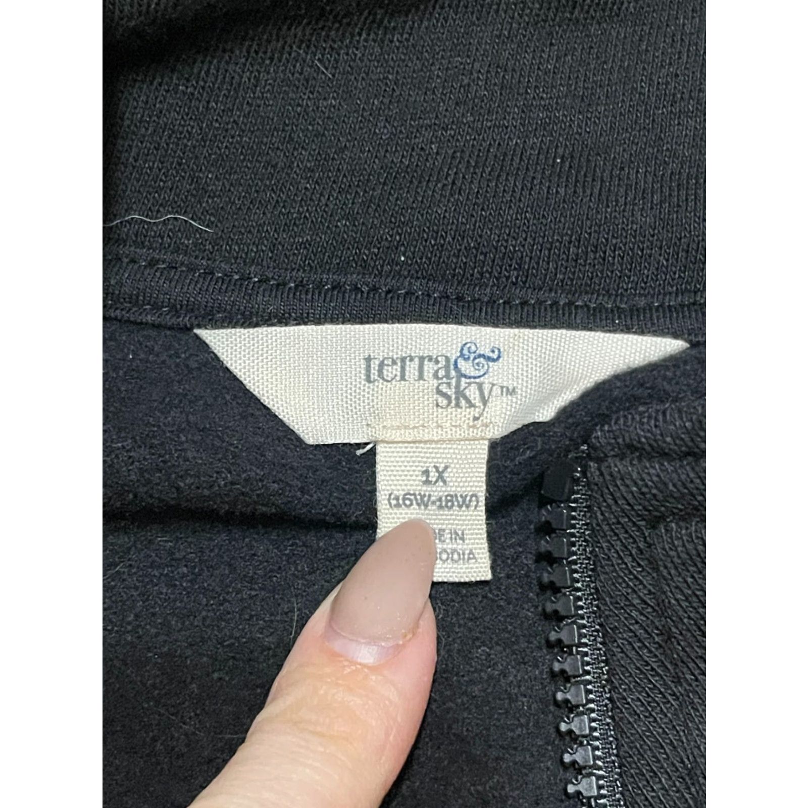 Vintage Terra & Sky Sweater Women's 1X Black 1/4 Zip Up Pullover Long Sleeve Casual Regular Vintage: No Size XL / US 12-14 / IT 48-50 - 7 Thumbnail