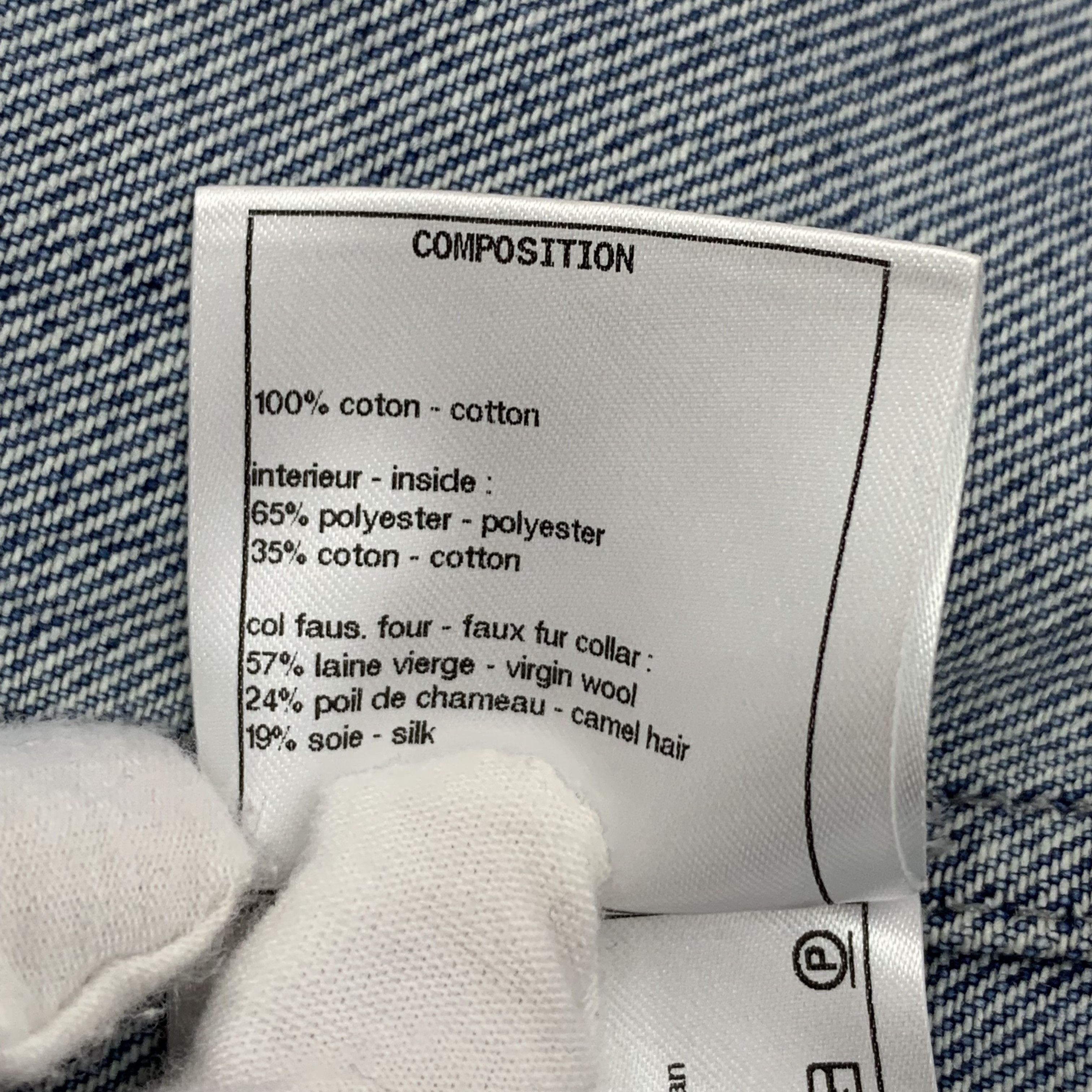 Chanel Chanel Egypt Blue Embroidered Cotton Denim Jacket (42) Size US L / EU 52-54 / 3 - 3 Thumbnail