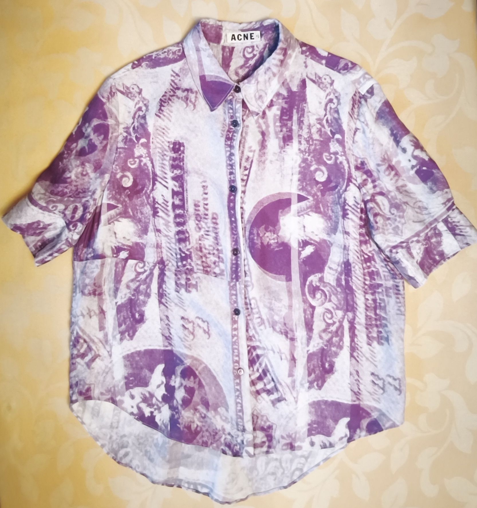 Acne Studios Oversized shirt - dollar bill-inspired print Size M / US 6-8 / IT 42-44 - 14 Thumbnail