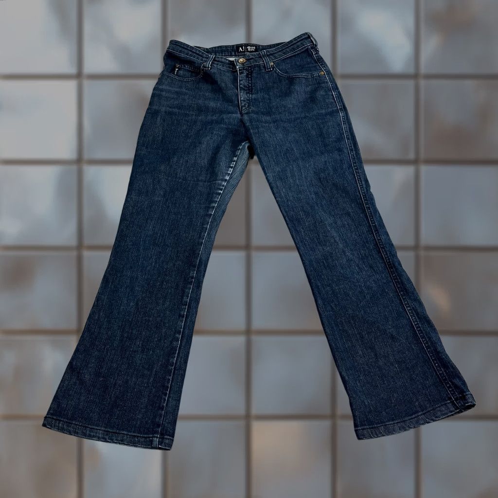 Armani Armani Jeans Bootcut Women 8 Dark Wash Blue Stretch Denim 5-Pocket Regular Slimming Modern Vintage: No Size 30" / US 8 / IT 44 - 1 Thumbnail