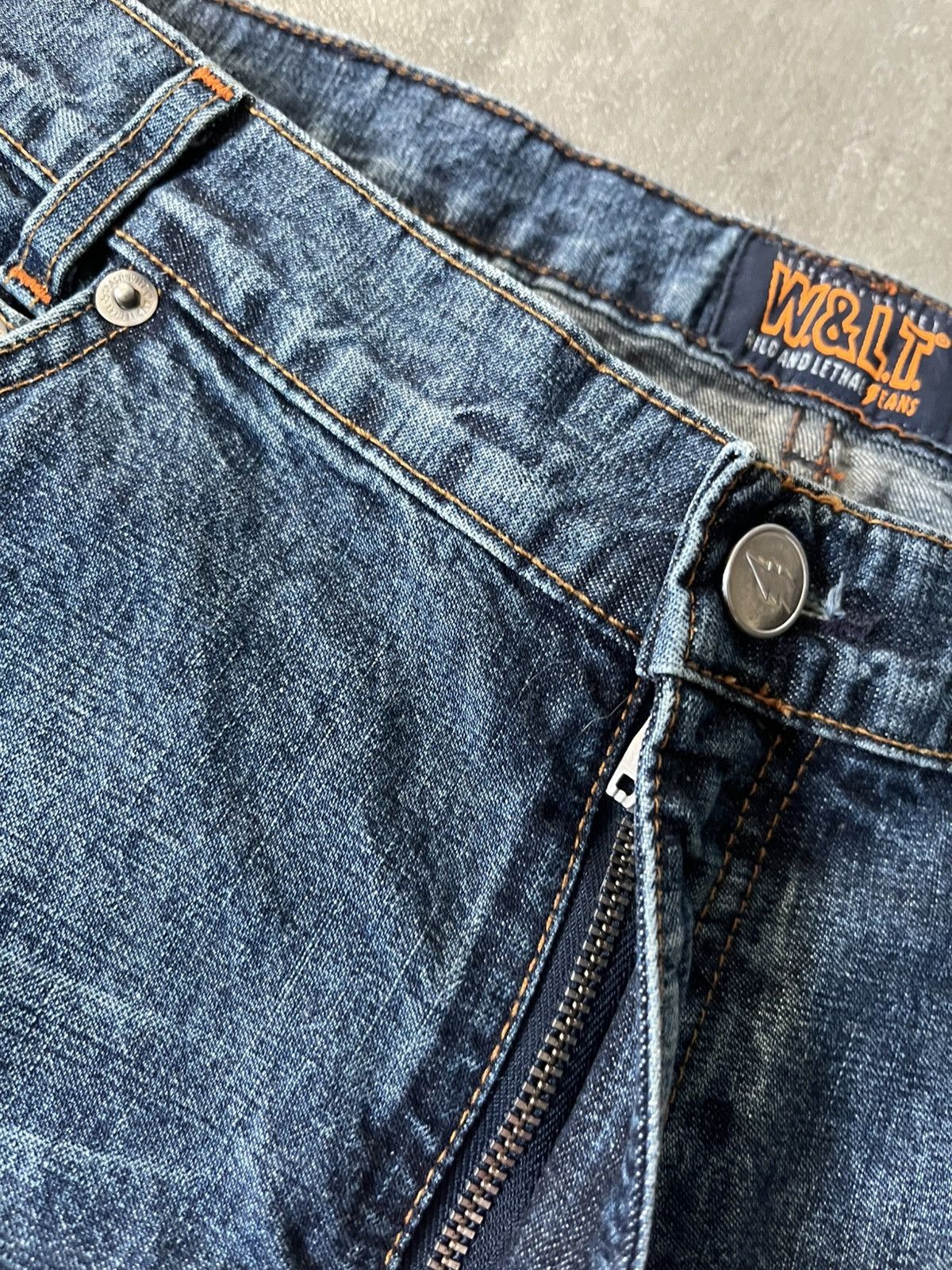 Walter Van Beirendonck Vintage Walter Van Beirendonck scratch flared navy jeans Size US 33 - 7 Thumbnail