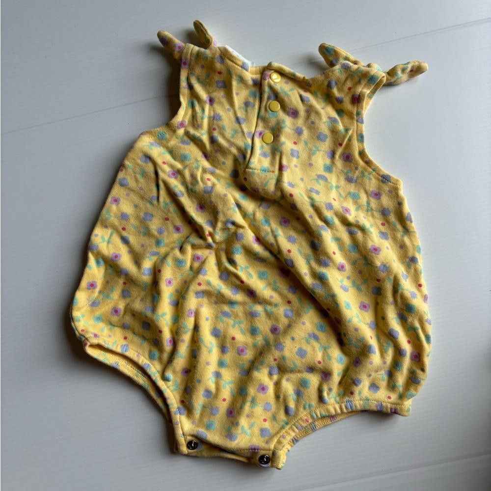 Sears Vintage Sears Baby Onesie Yellow with Flowers Size ONE SIZE - 2 Thumbnail