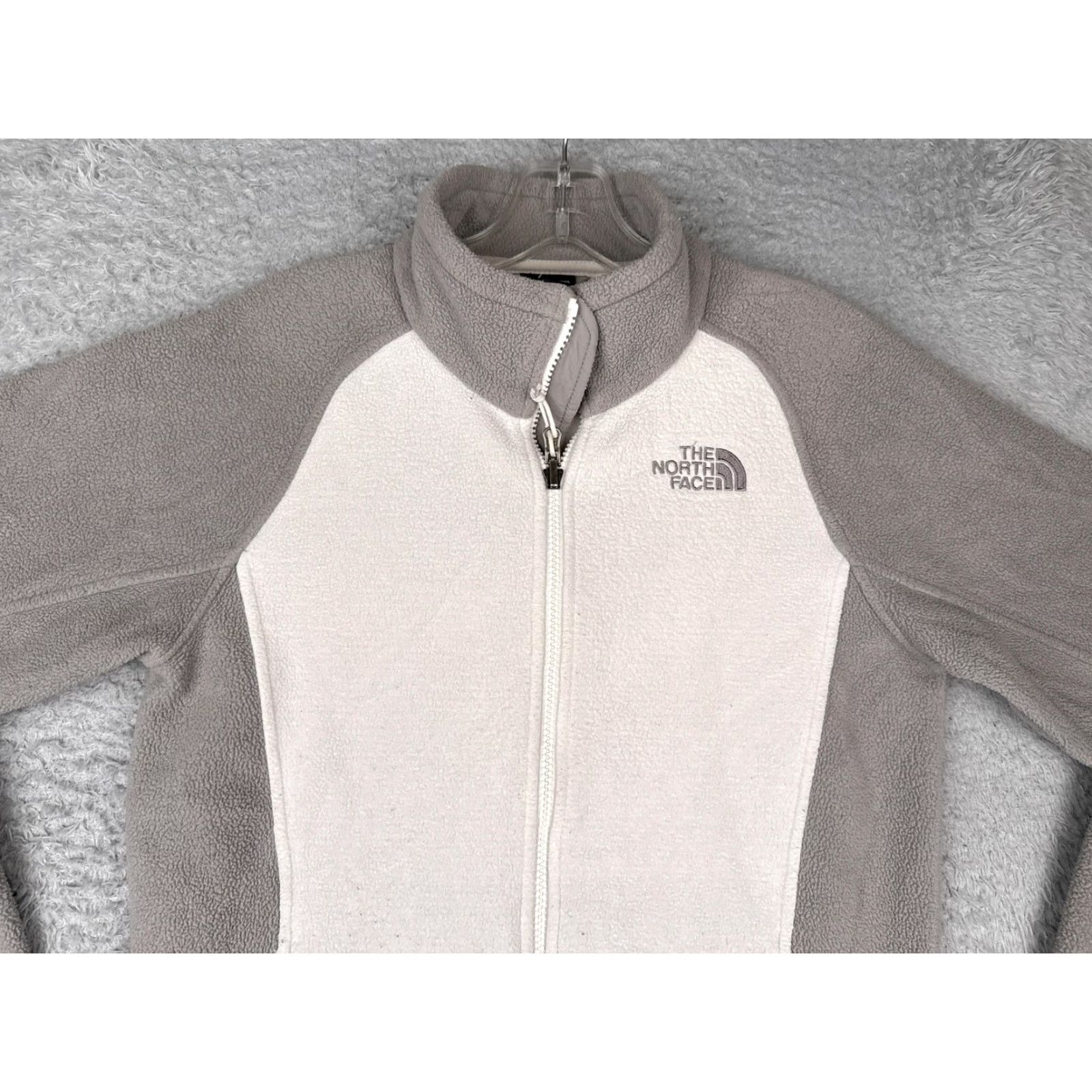 The North Face The North Face Jacket Women Small Gray White Fleece Full Zip Outdoor Hiking Hike Spring Fall Winter Size S / US 4 / IT 40 - 7 Thumbnail