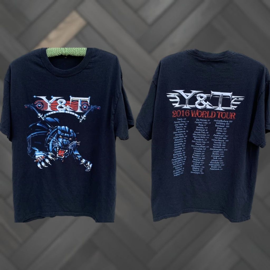 Vintage Y&T Black Tiger 2016 World Tour t shirt XL Men's Rock Band Concert Tee Short Sleeve Crew Neck Black Jersey Solid Graphic Print XS? Size US XL / EU 56 / 4 - 1 Thumbnail