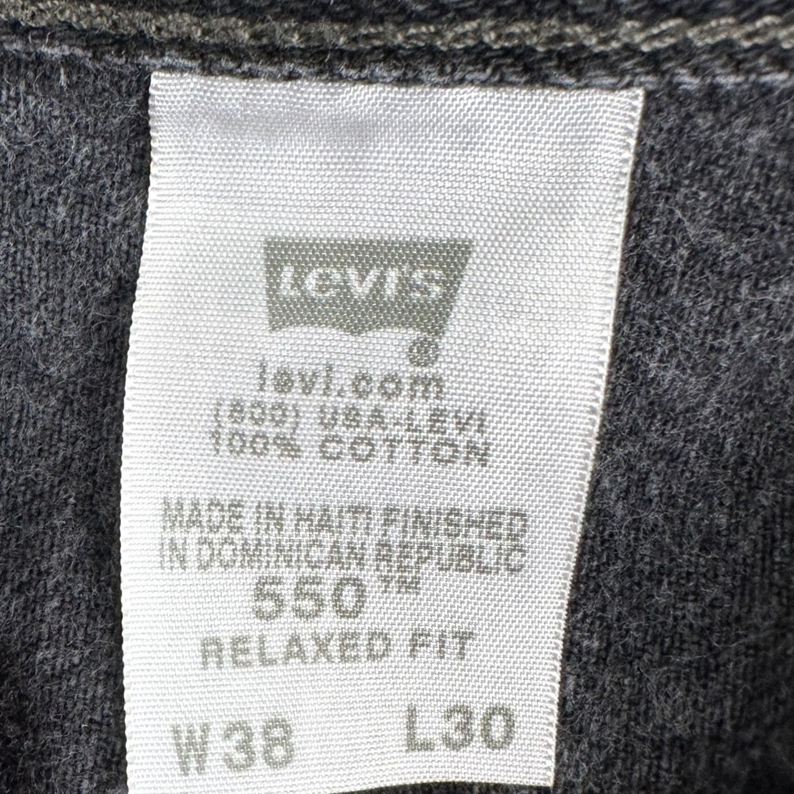 Levi's Levi's 550 Jeans Mens 38X30 Black Relaxed Fit Straight 5-Pocket Denim Cotton Zip Button N/A Size US 38 / EU 54 - 4 Thumbnail