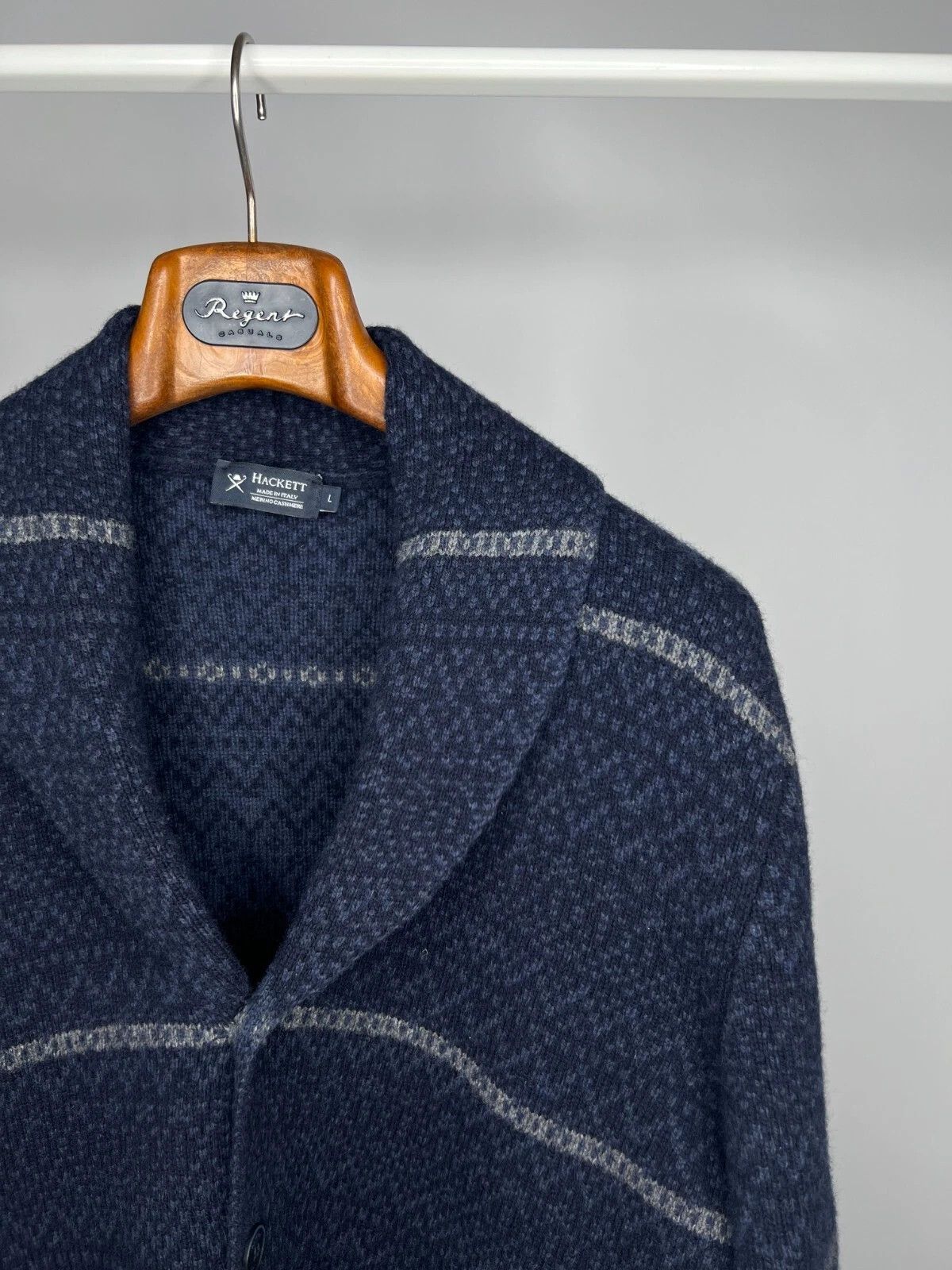 Hackett Hackett London Merino Cashmere Fair Isle Shawl Cardigan Size US L / EU 52-54 / 3 - 4 Thumbnail