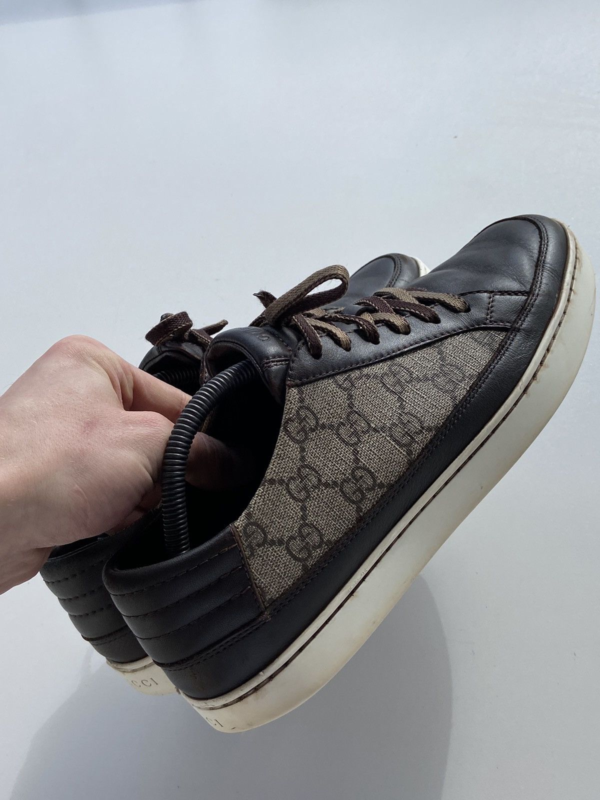 Gucci Gucci Sneakers Low Top Monogram GG Brown Leather US8 EUR-41 Size US 8 / EU 41 - 12 Thumbnail
