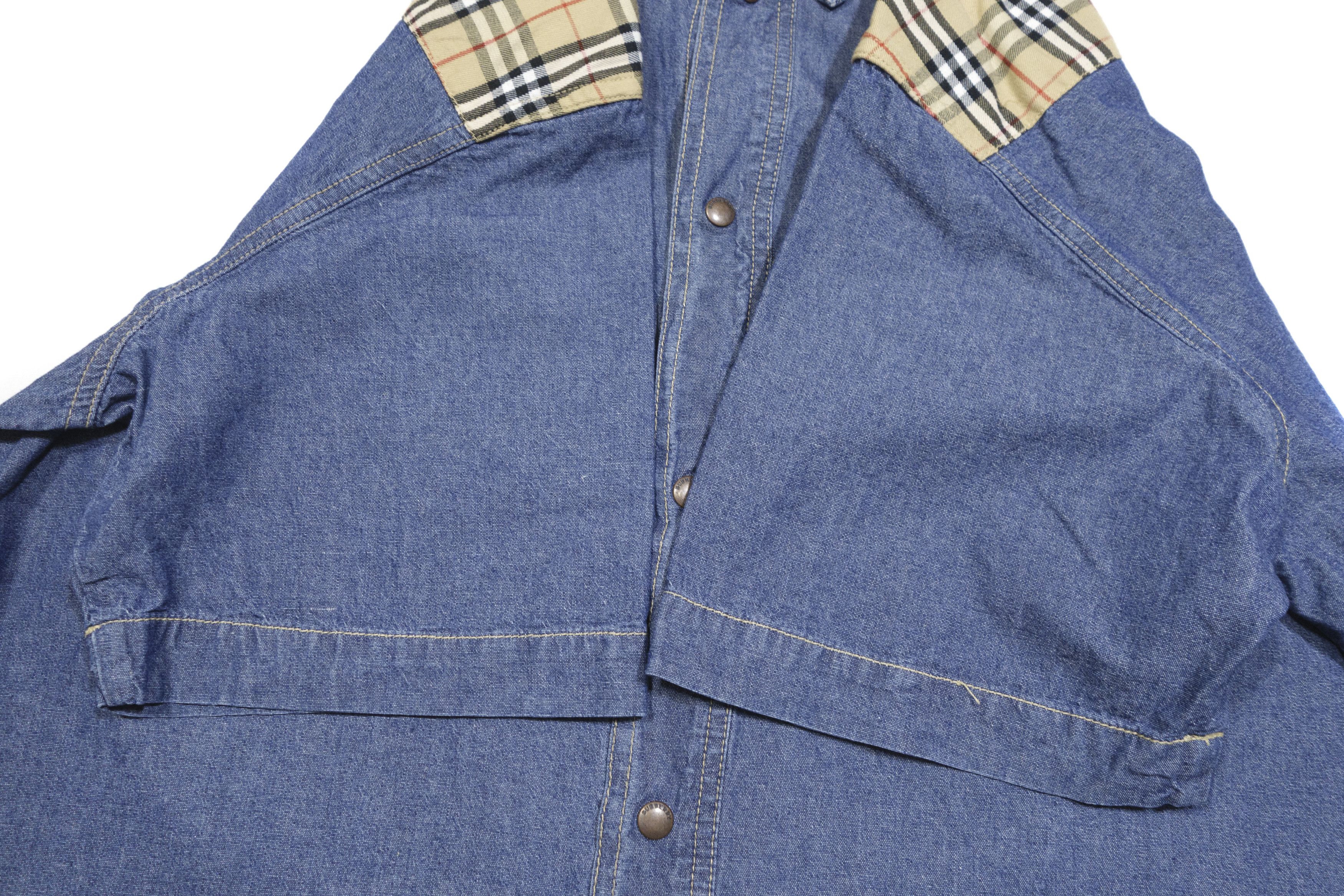 Burberry 00S Nova Check Denim Shortsleeve Shirt Size US L / EU 52-54 / 3 - 5 Thumbnail