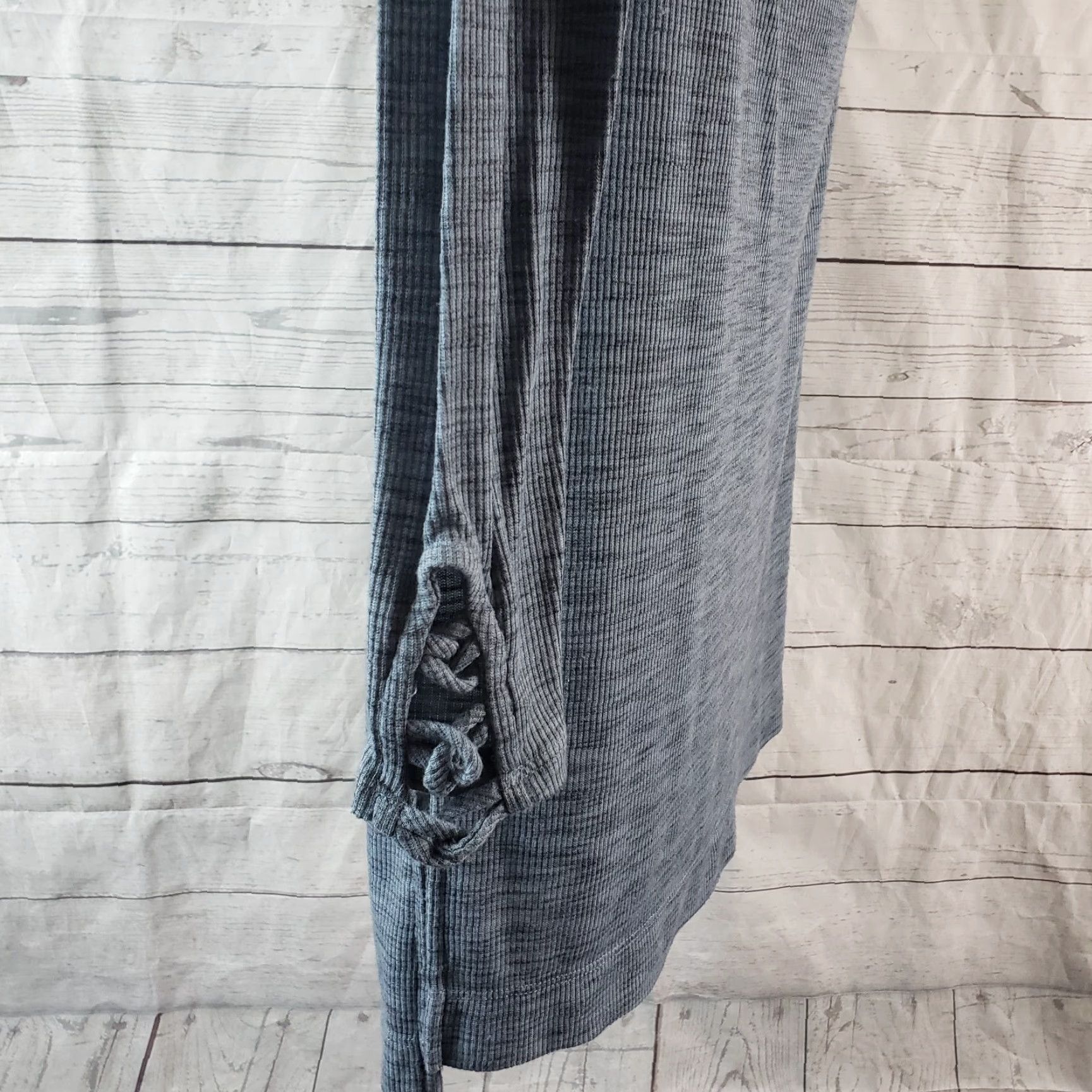 Anthropologie Pure + Good Womens Cowl Neck Tunic Dress XS Blue Ribbed – Tunic, Short Dress, Long Sleeve, Polyester Blend Size XS / US 0-2 / IT 36-38 - 4 Thumbnail