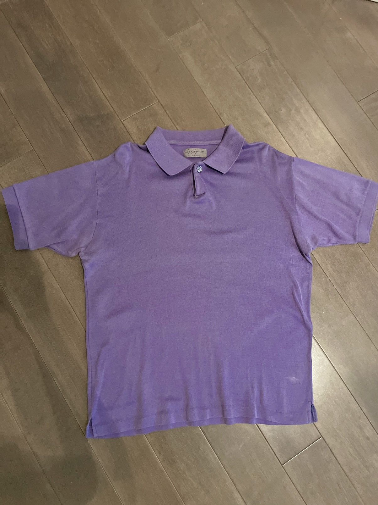 Image of Yohji Yamamoto Yohji Pour Homme Polo in Lavender, Men's (Size Small)