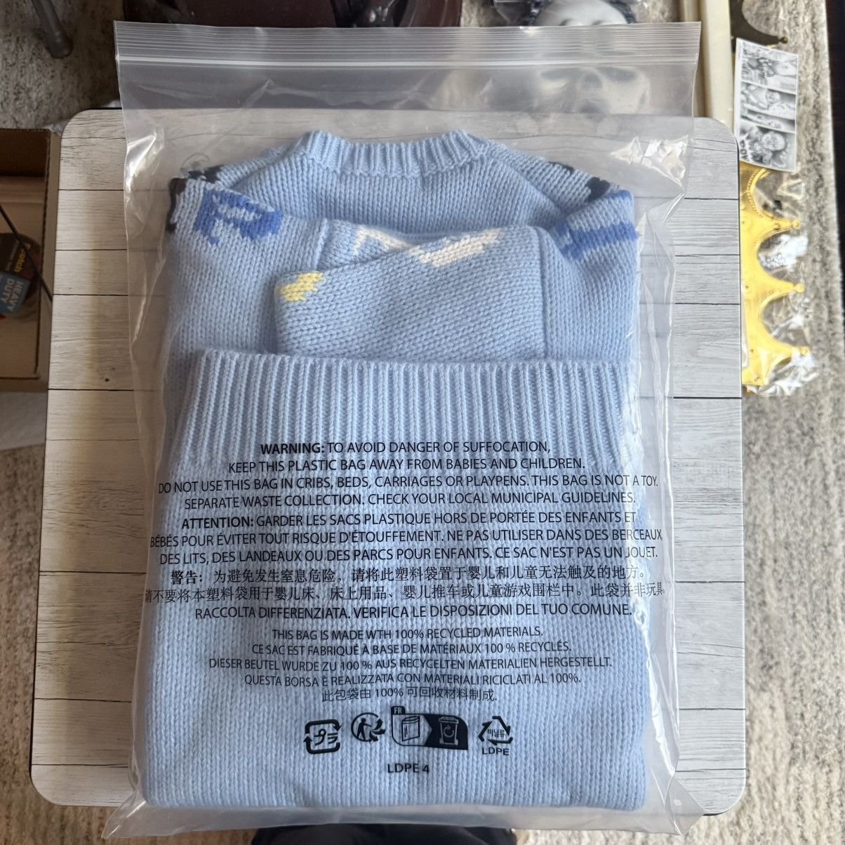 Supreme Old English Sleeves Sweater - Light Blue (SS26) Size US M / EU 48-50 / 2 - 5 Thumbnail