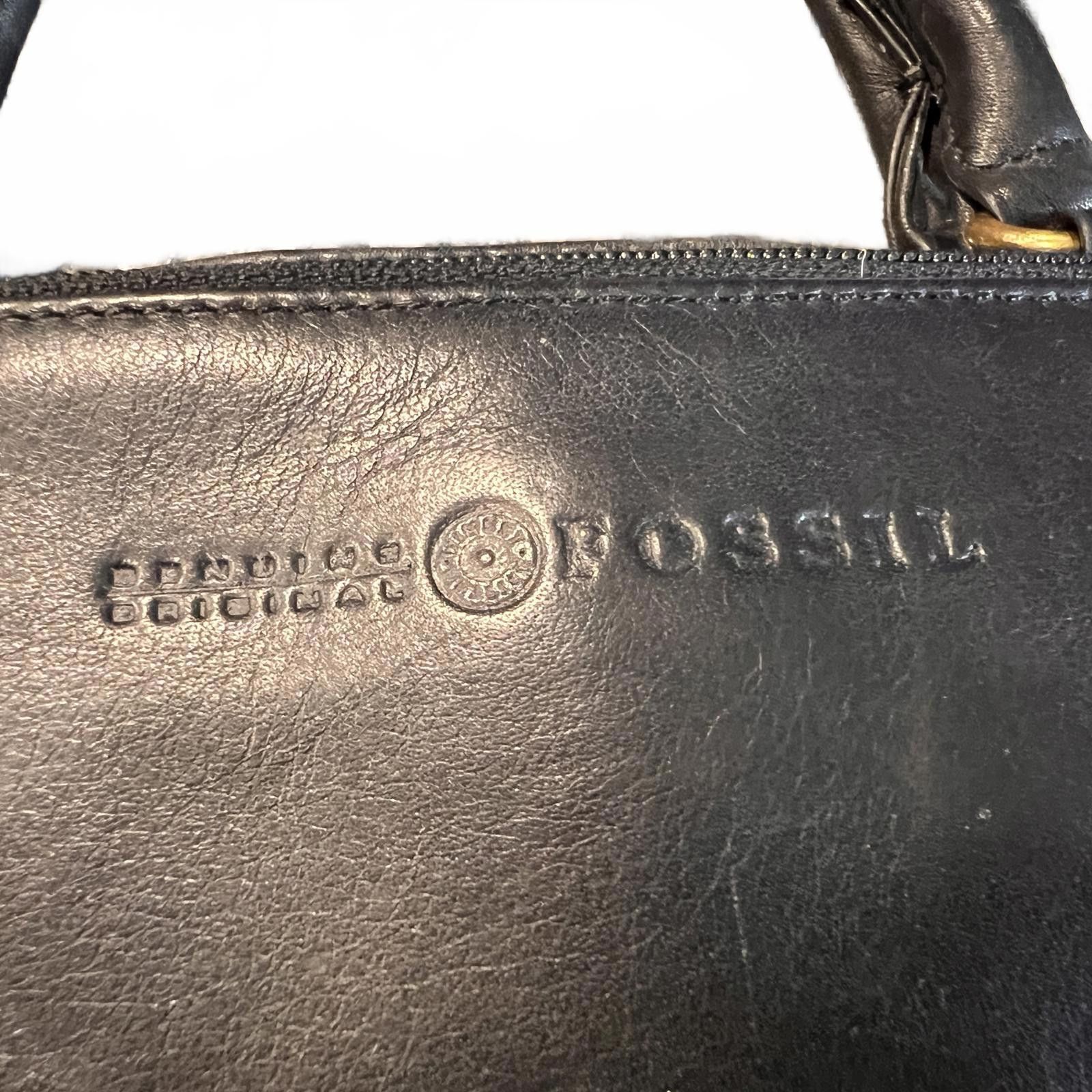 Fossil Fossil Genuine Leather Black Handbag Size ONE SIZE - 3 Thumbnail