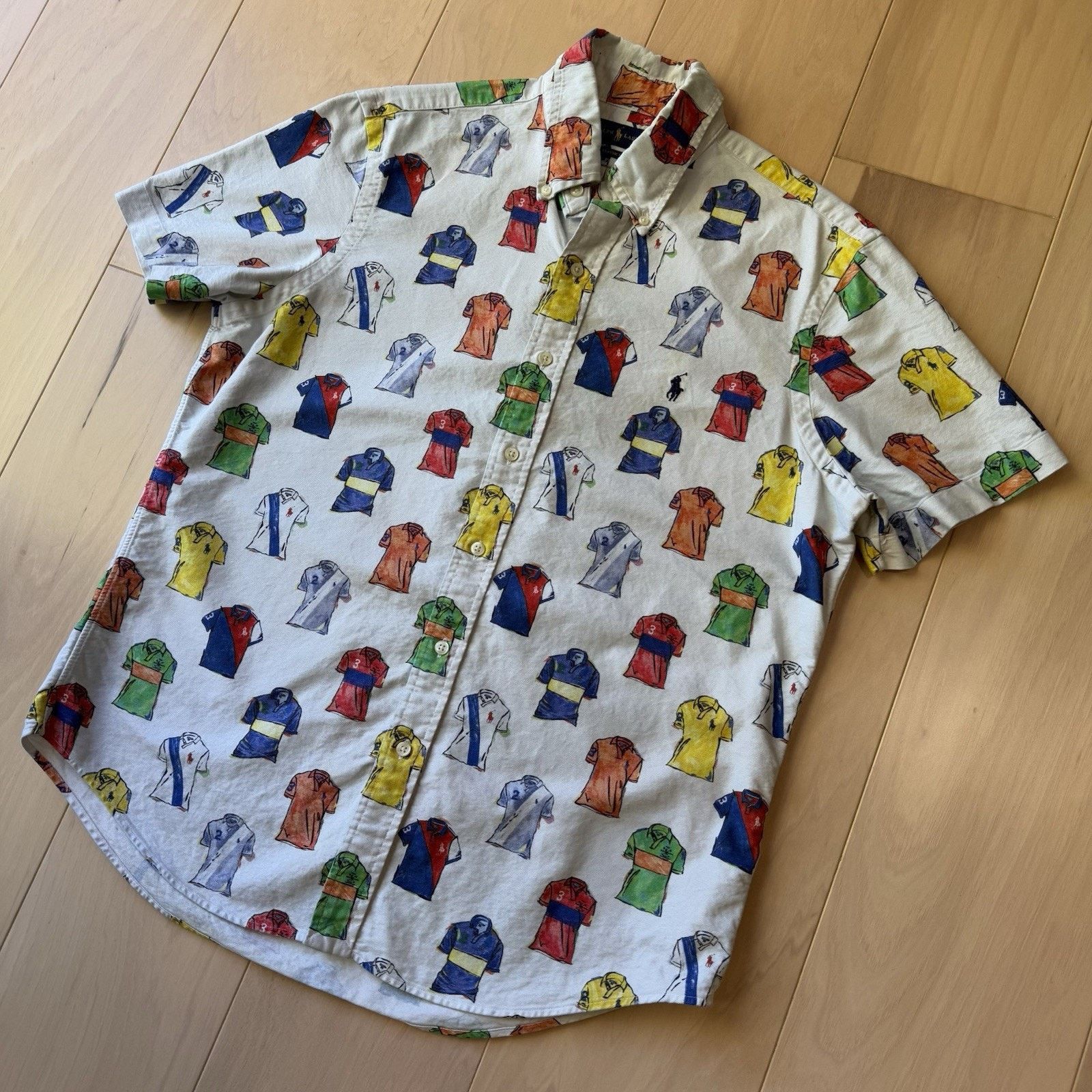 Polo Ralph Lauren Polo Ralph Lauren Polo Print Shirt M White Multicolor Short Size US M / EU 48-50 / 2 - 8 Thumbnail