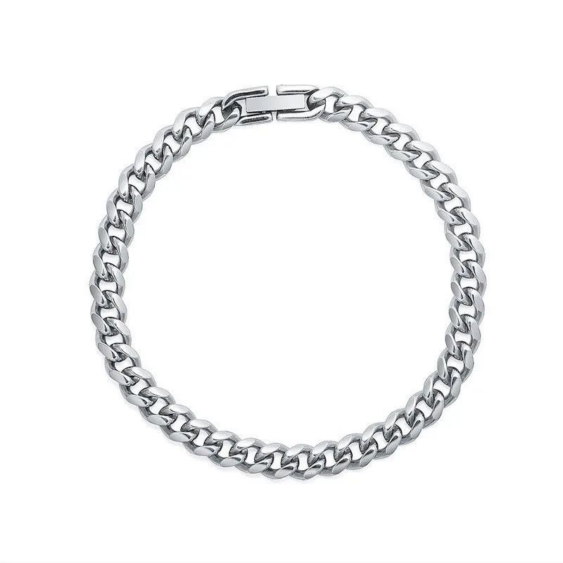 Jewelry Stainless Steel Snap Thick Cuban Chain Bracelet Size ONE SIZE - 3 Thumbnail