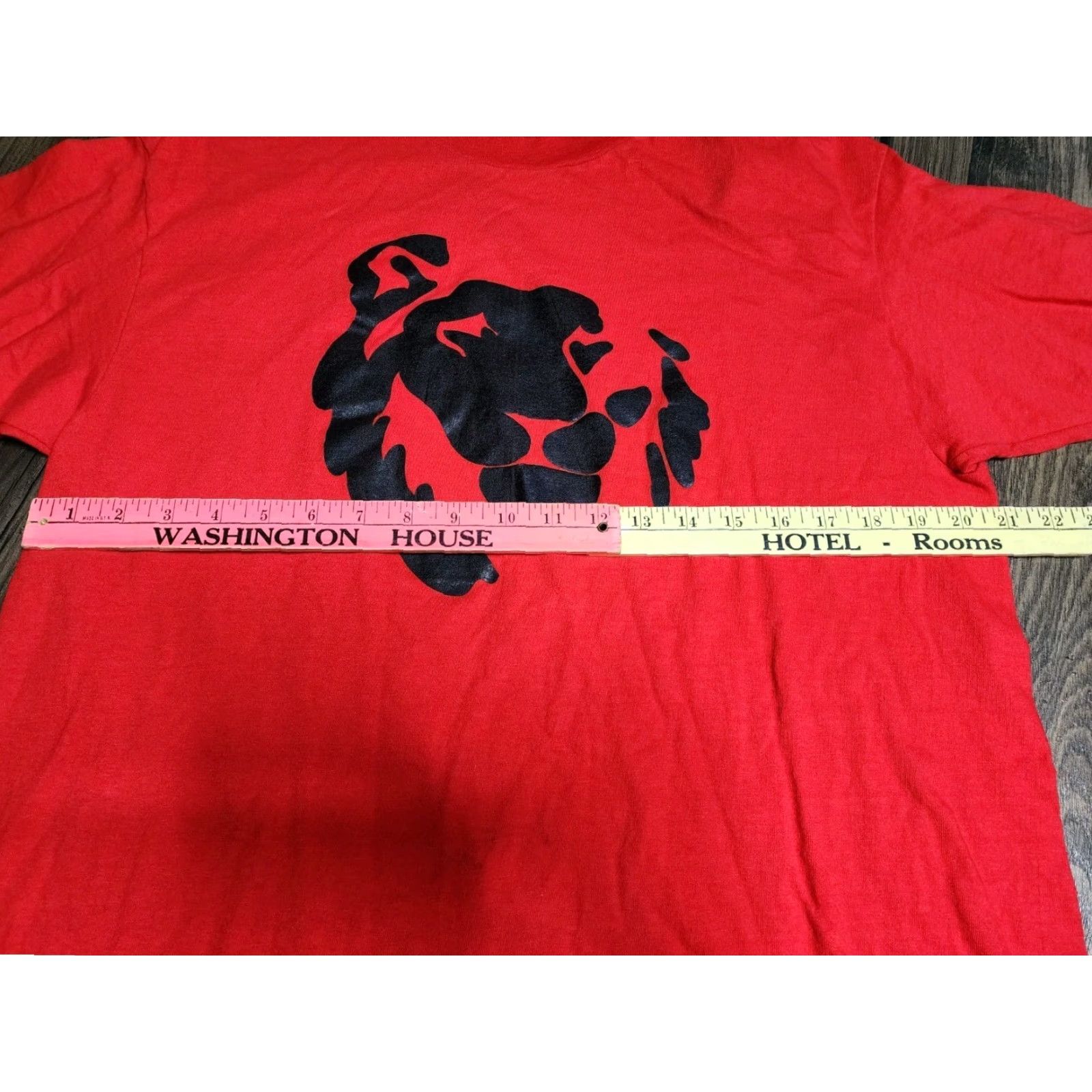 Hanes VINTAGE 1990s Hanes Men's XL Graphic T-Shirt University Bid Day Lion Double-Sided Crew Neck Cotton Blend Red Size US XL / EU 56 / 4 - 3 Thumbnail