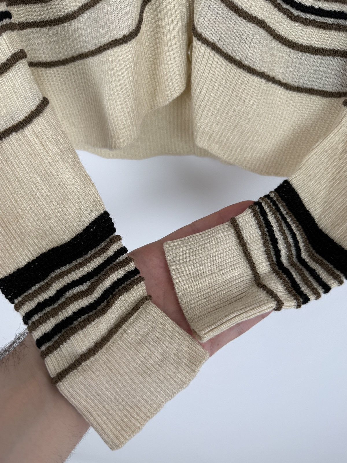 Theory $345 Theory Otto Stripped Wool Blend Cardigan S Size S / US 4 / IT 40 - 6 Thumbnail