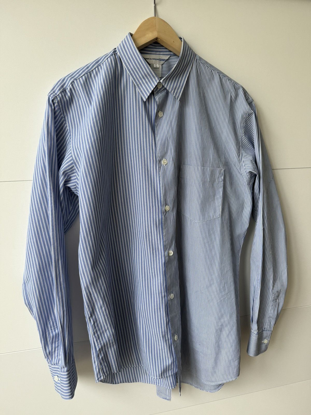 Comme des Garcons SHIRT [L] Striped Patchwork Shirt (SS09) Size US L / EU 52-54 / 3 - 3 Thumbnail
