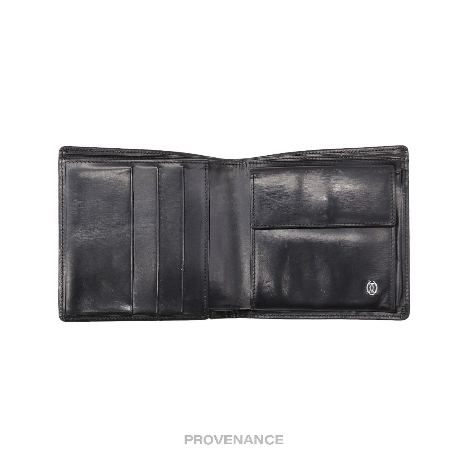 Cartier 🔴 Cartier Logo Bifold Wallet - Black Leather Size ONE SIZE - 5 Thumbnail