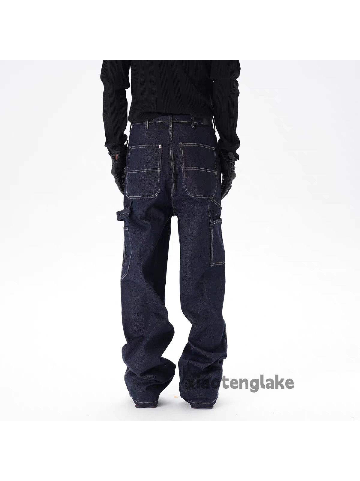 Jean Unisex outdoor utility wax loose baggy carpenter jeans Size US 36 / EU 52 - 4 Thumbnail