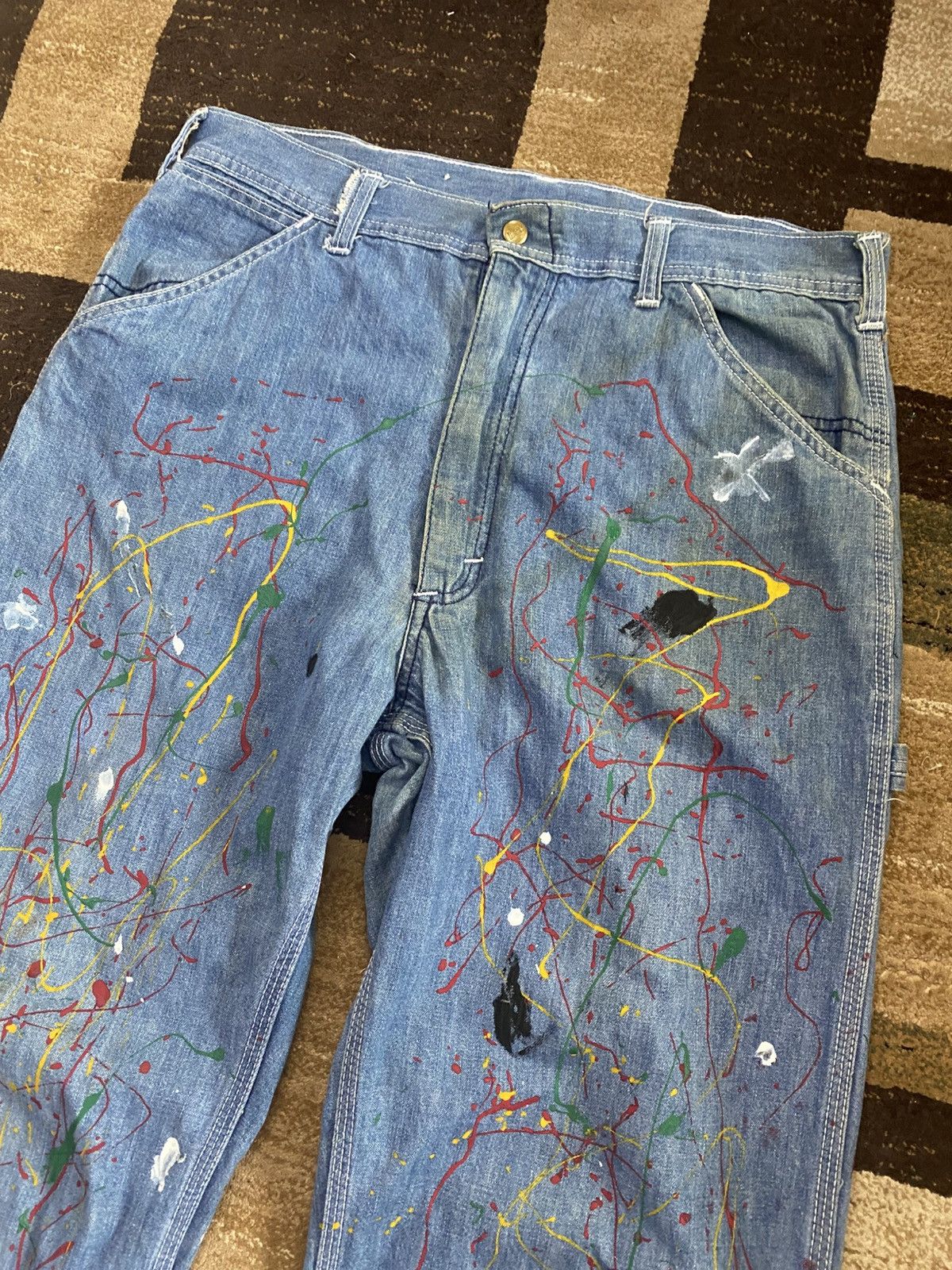 If Six Was Nine × Lee × Vintage Vintage Lee Paint Splatter Carpenter Denim Size US 34 / EU 50 - 2 Thumbnail