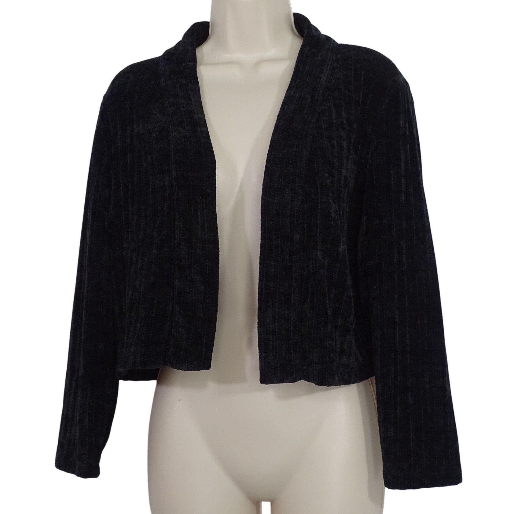 Calvin Klein Calvin Klein Black Jacket Open Front Women Size L Plush Text Size L / US 10 / IT 46 - 1 Thumbnail