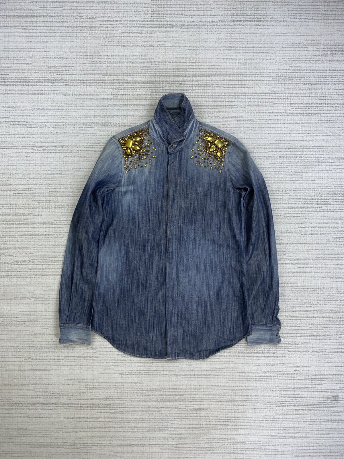 Dsquared2 × Japanese Brand × Vintage Vintage Dsquared2 Italy Blue Denim Rare Design Button Ups Size S / US 4 / IT 40 - 5 Thumbnail