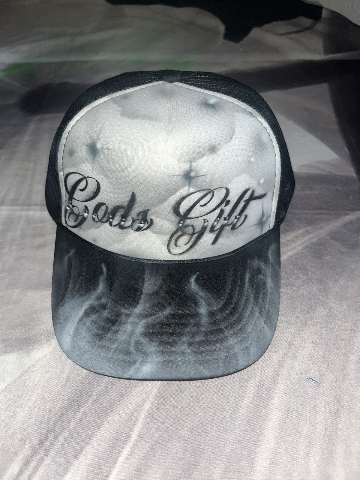 Other GODS GIFT Airbrushed 5 panel SnapBack Trucker Hat handpaintd Size ONE SIZE - 1 Thumbnail
