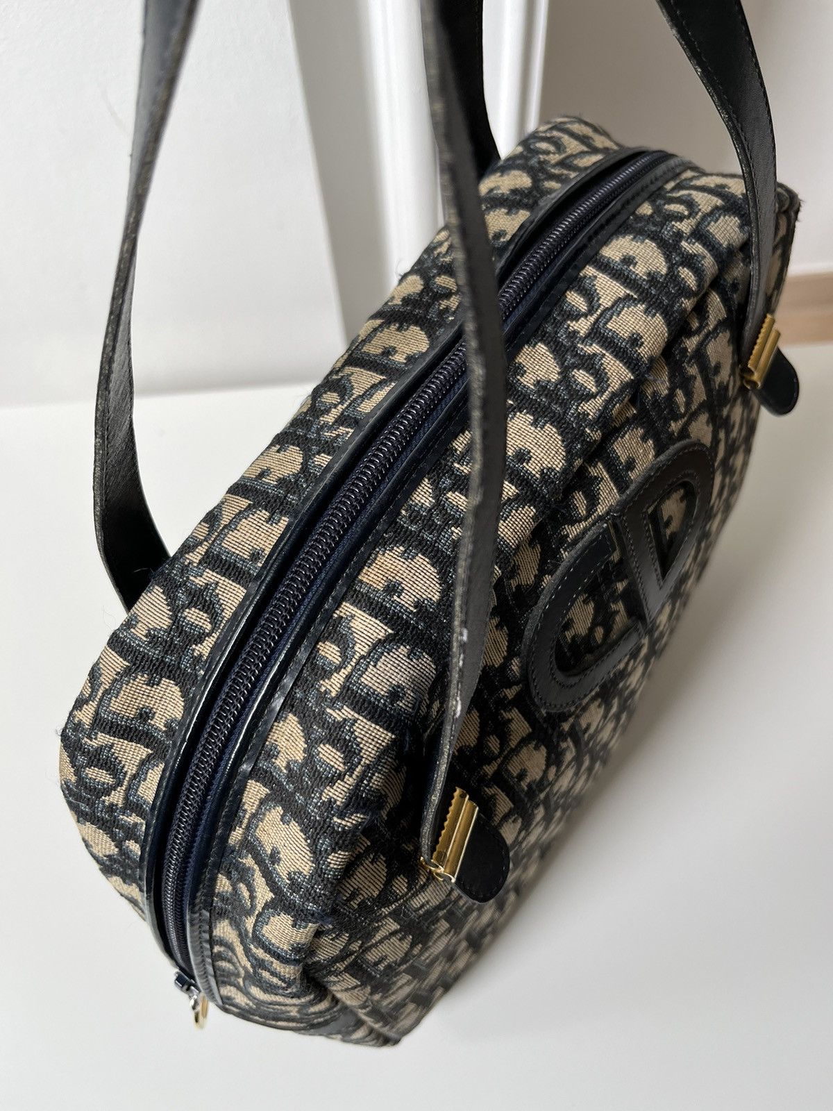 Christian Dior Monsieur Christian Dior Monogram CD Logo Navy / Beige bag 1980s’ Size ONE SIZE - 5 Thumbnail