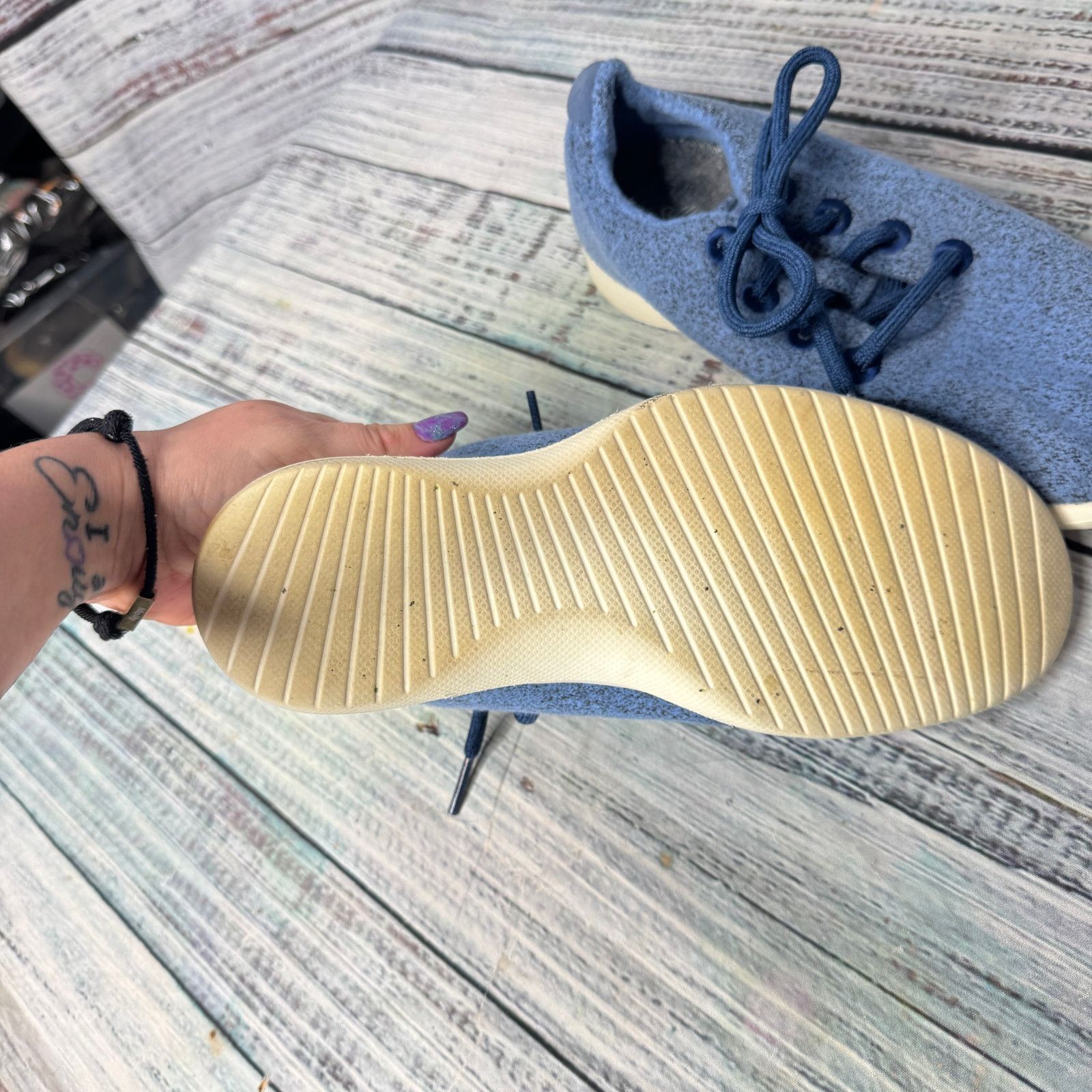 Allbirds Allbirds Wool Runners Blue Lace Up Sneakers Merino Wool 7 Size US 7 / IT 37 - 3 Thumbnail