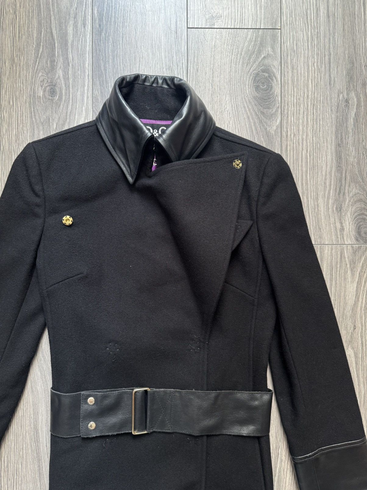 Dolce & Gabbana RARE Vintage Dolce & Gabanna wool/leather coat jacket XS Size XS / US 0-2 / IT 36-38 - 6 Thumbnail